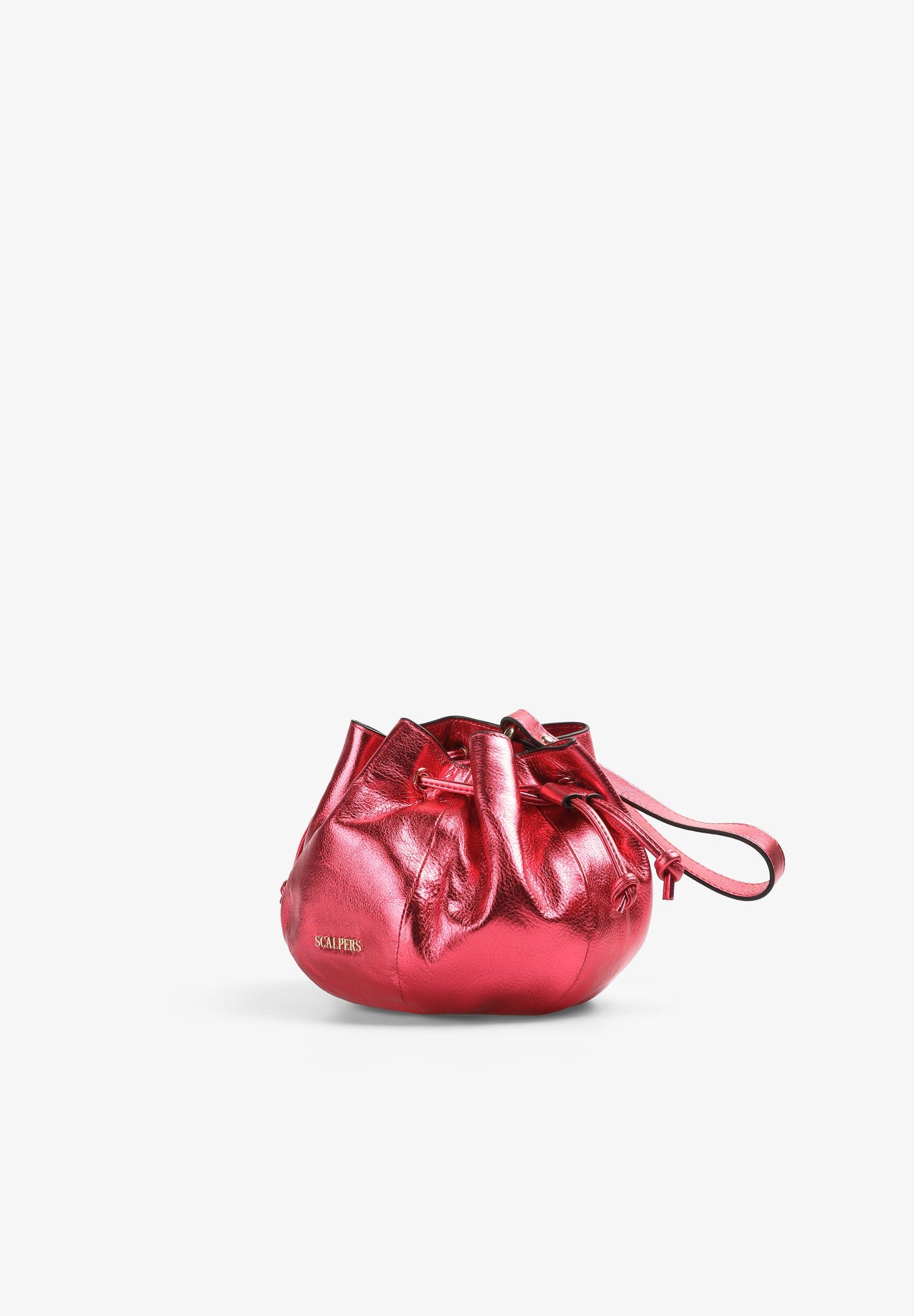 METALLIC LEATHER BOWLER BAG