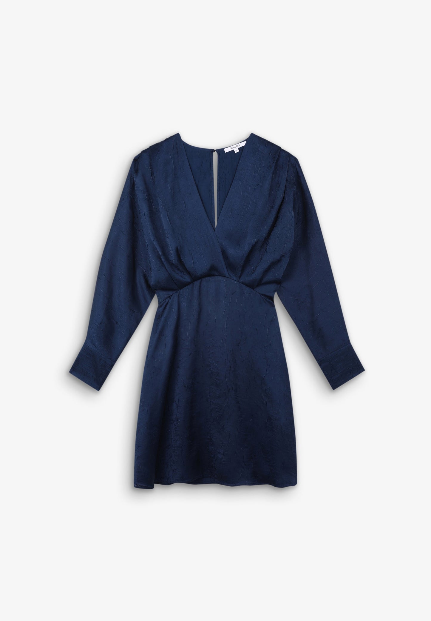 CRINKLE EFFECT SATIN MINI DRESS