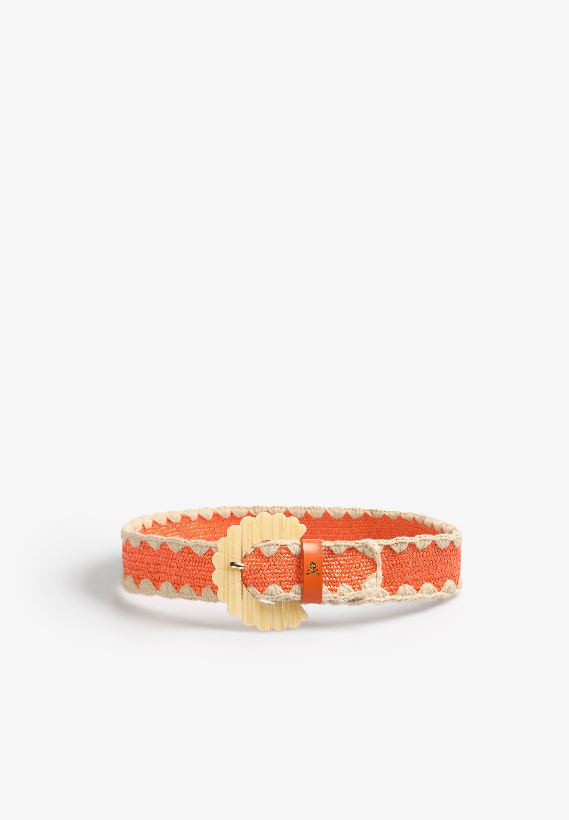 RAFFIA BELT WITH TORTOISESHELL BUCKLE