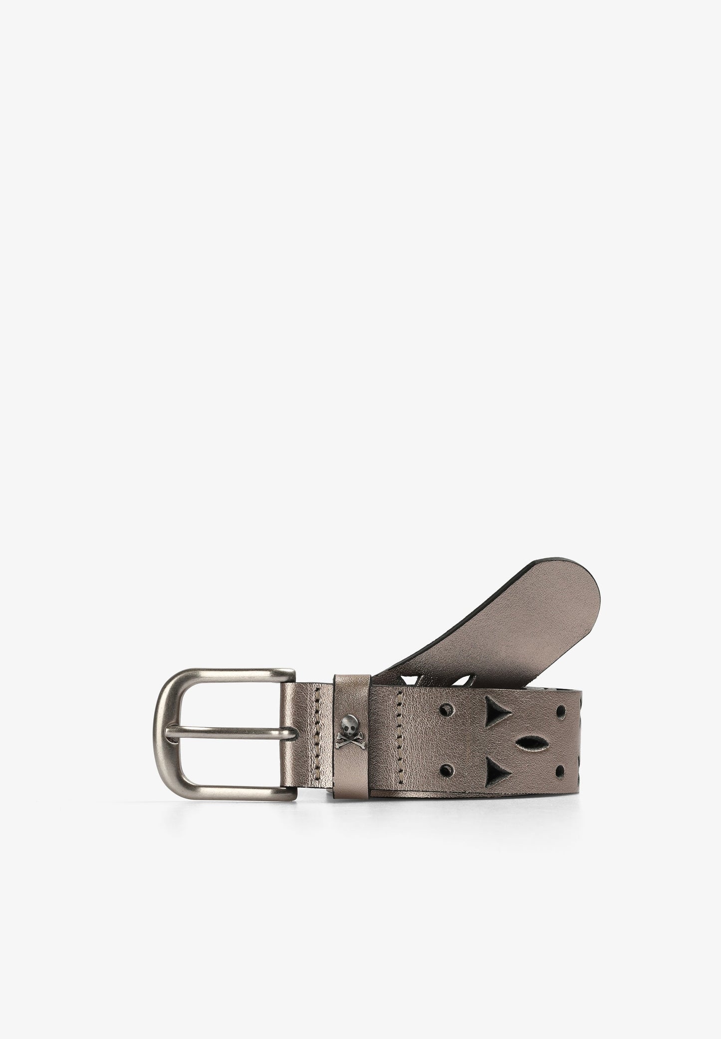 LEATHER BELT WITH PERFORATED DETAILS