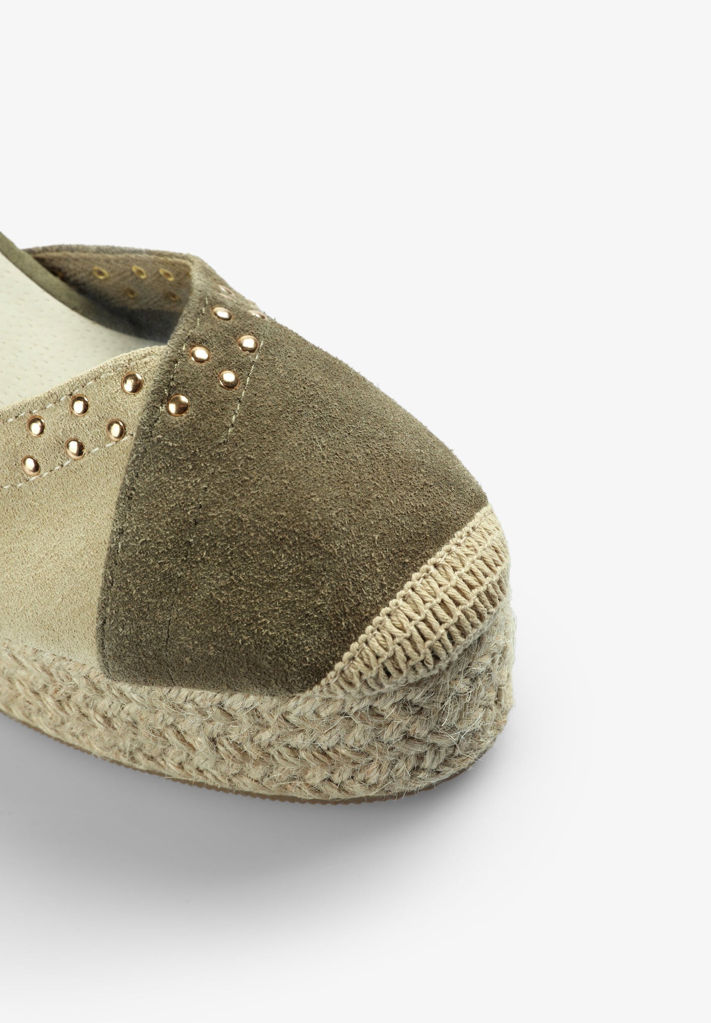 SUEDE WEDGE ESPADRILLES WITH STUDS