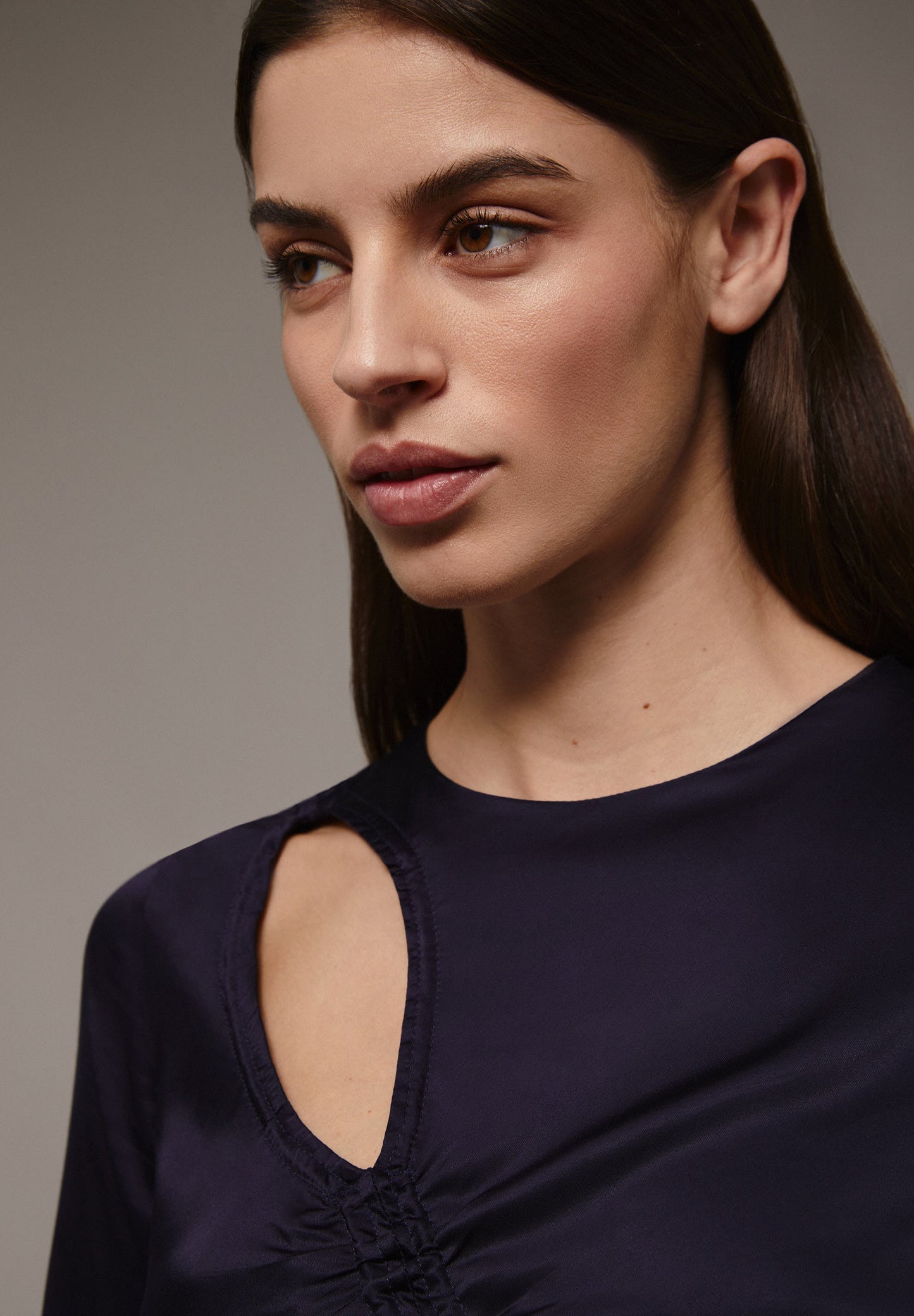 SATIN MIDI DRESS WITH SLITS