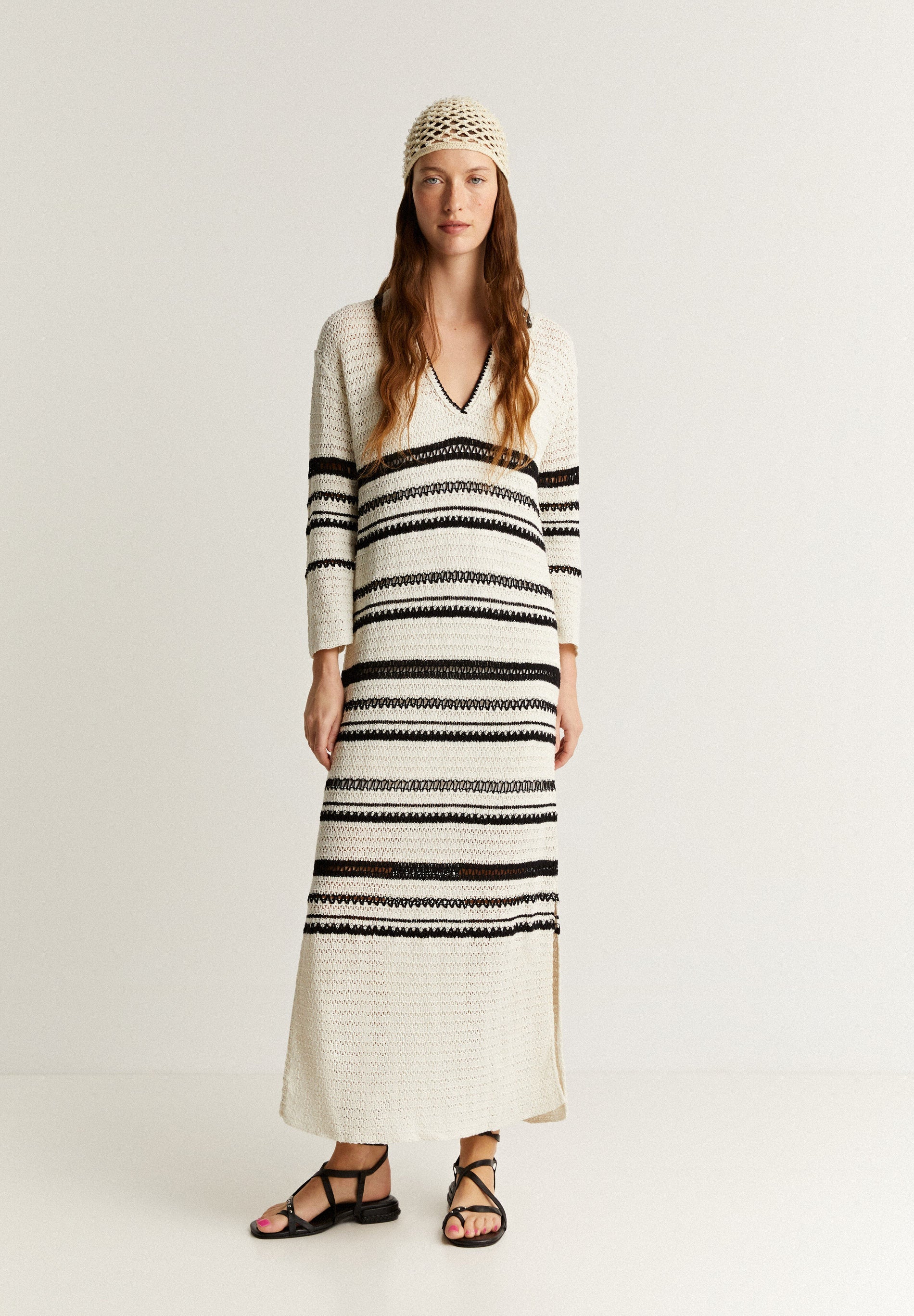 CROCHET POLO NECK DRESS