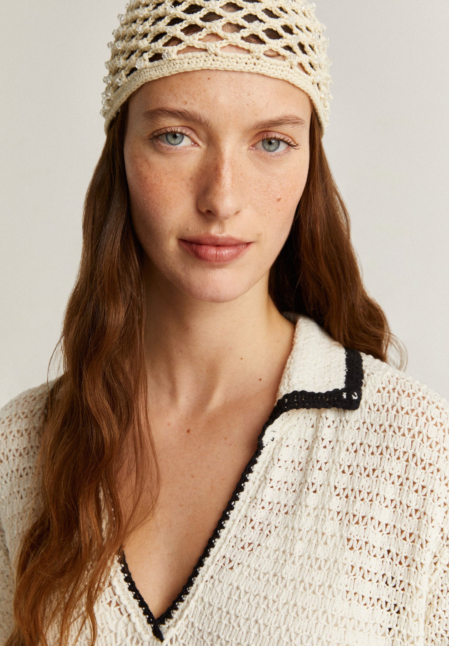 CROCHET POLO NECK DRESS