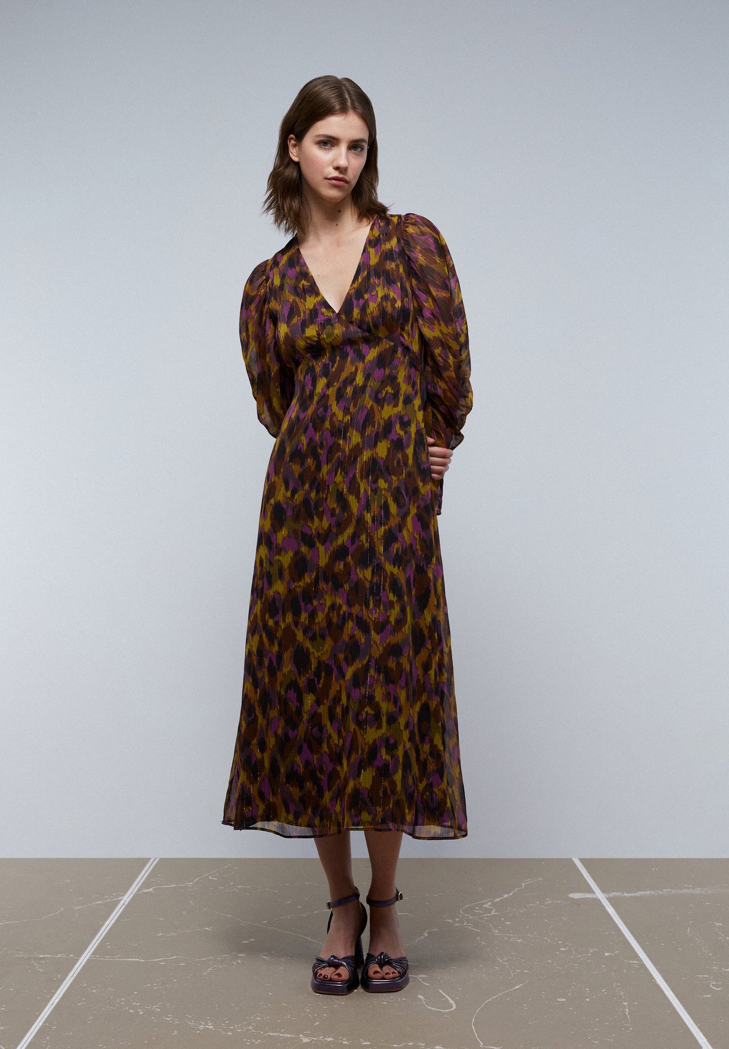 ANIMAL PRINT MIDI DRESS