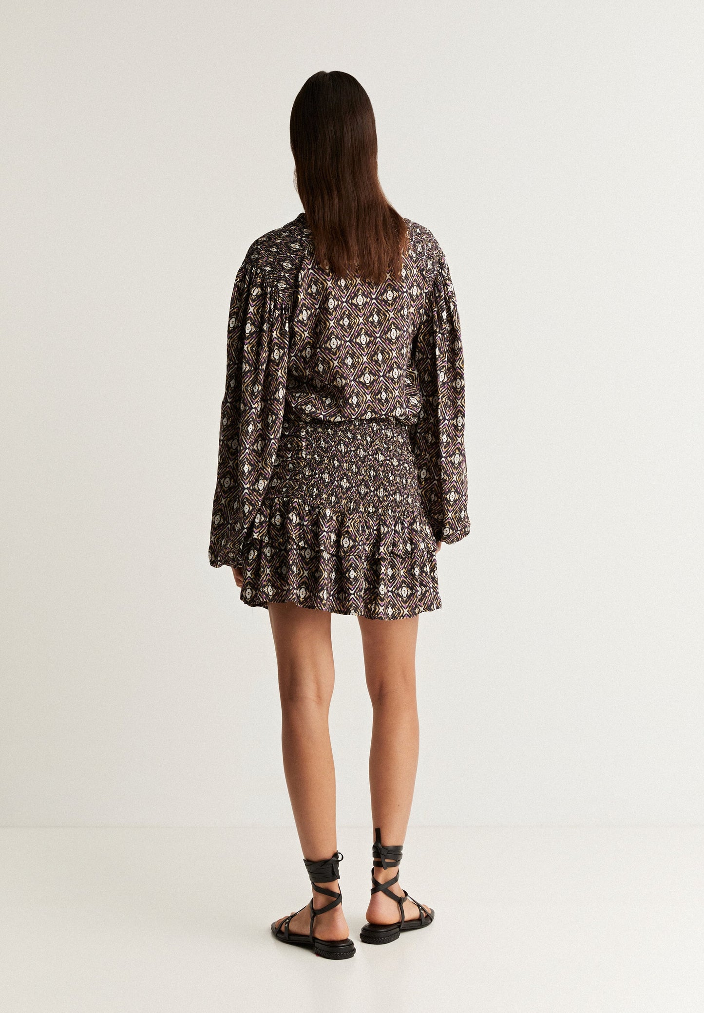 GATHERED MINI SKIRT WITH RUFFLES