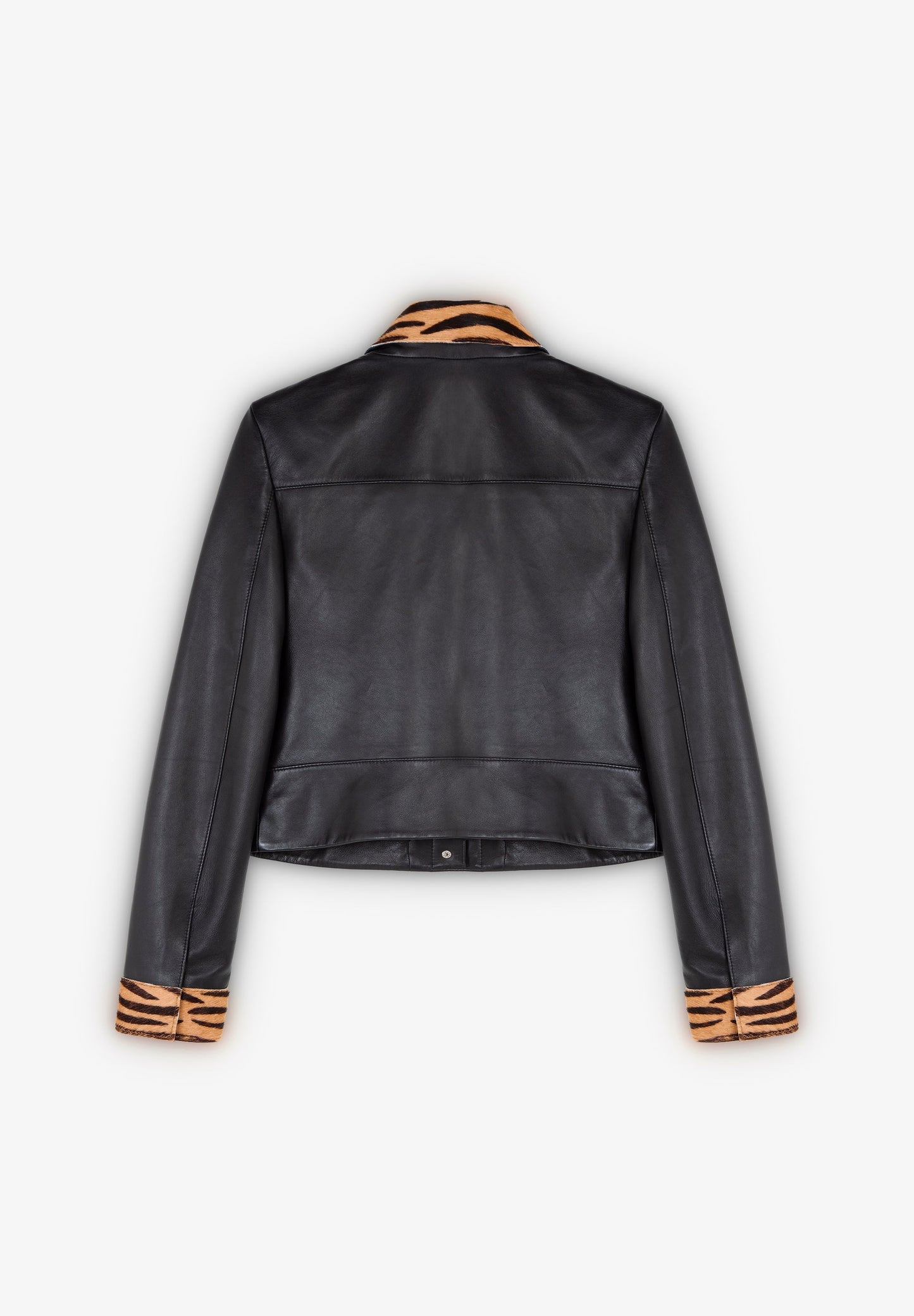 LEATHER JACKET WITH ZEBRA DETAIL