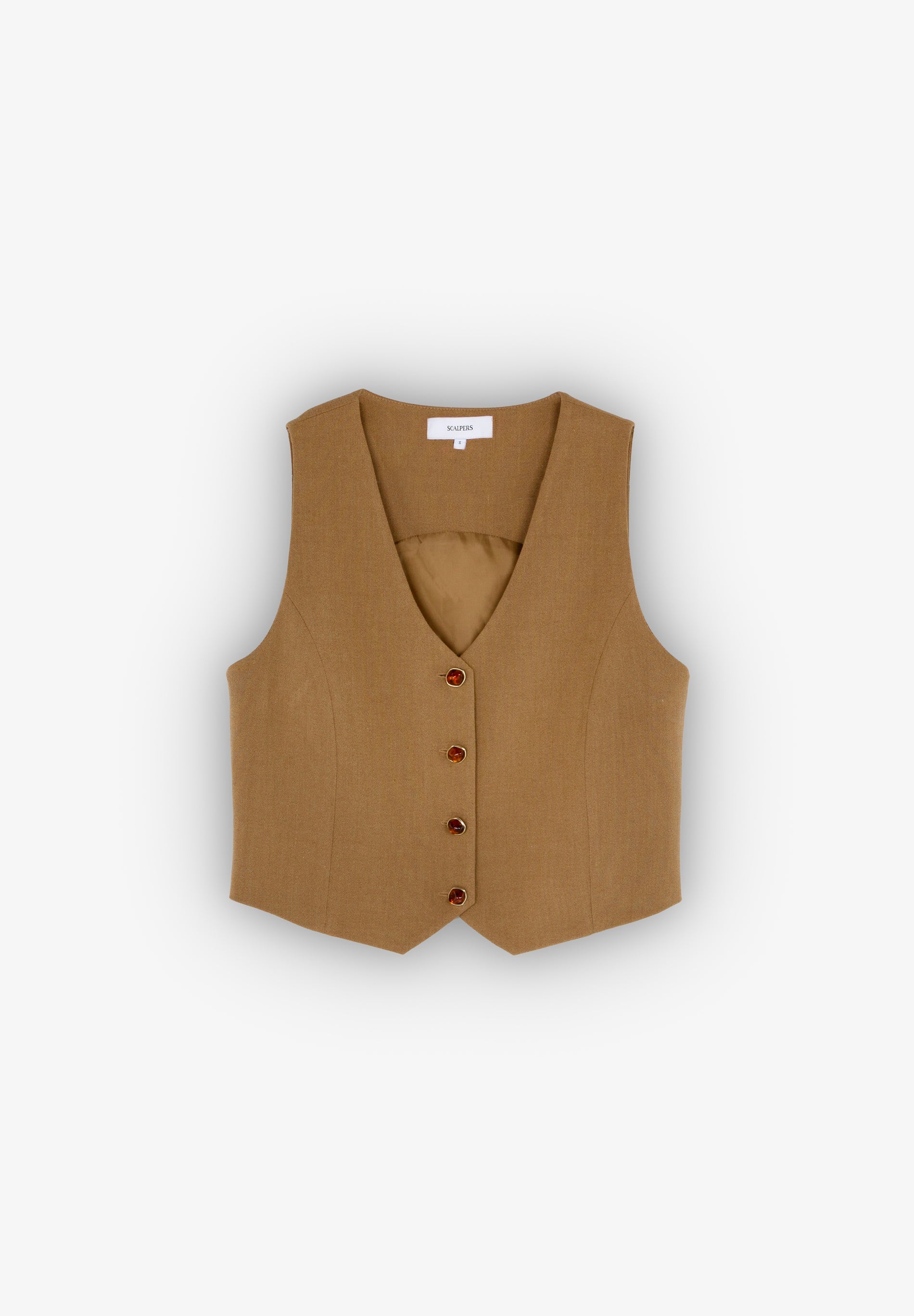 CROPPED WAISTCOAT WITH GEM BUTTONS