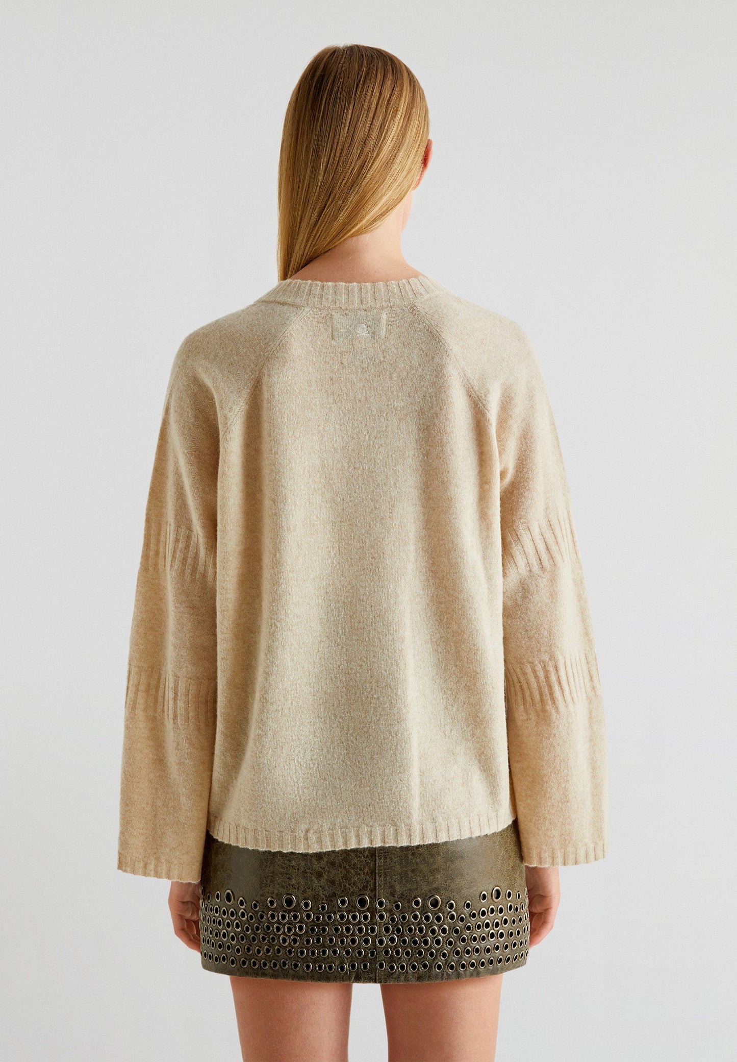 WOOL SWEATER WITH SLEEVE DETAIL