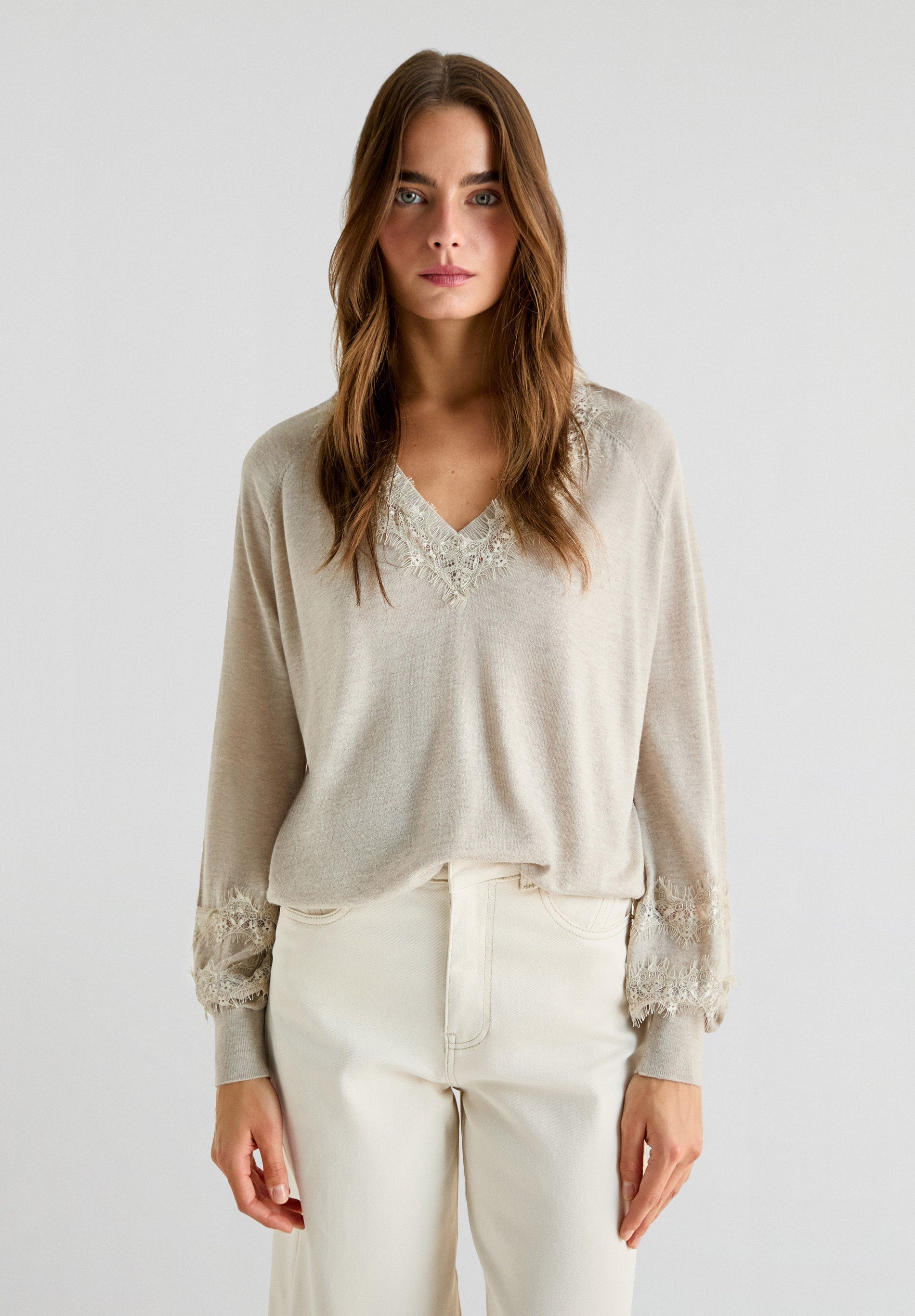 LACE DETAIL SWEATER