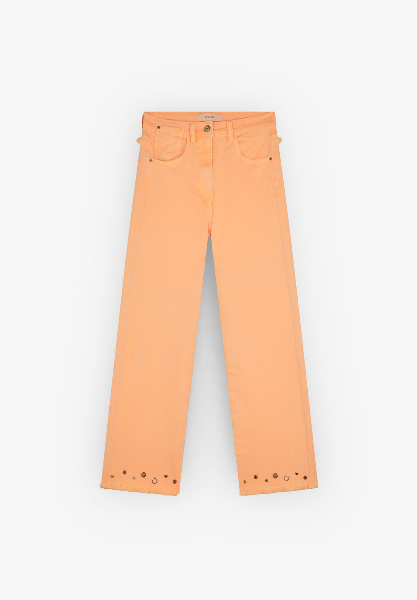 FLARED JEANS WITH STUDS ON THE HEMS