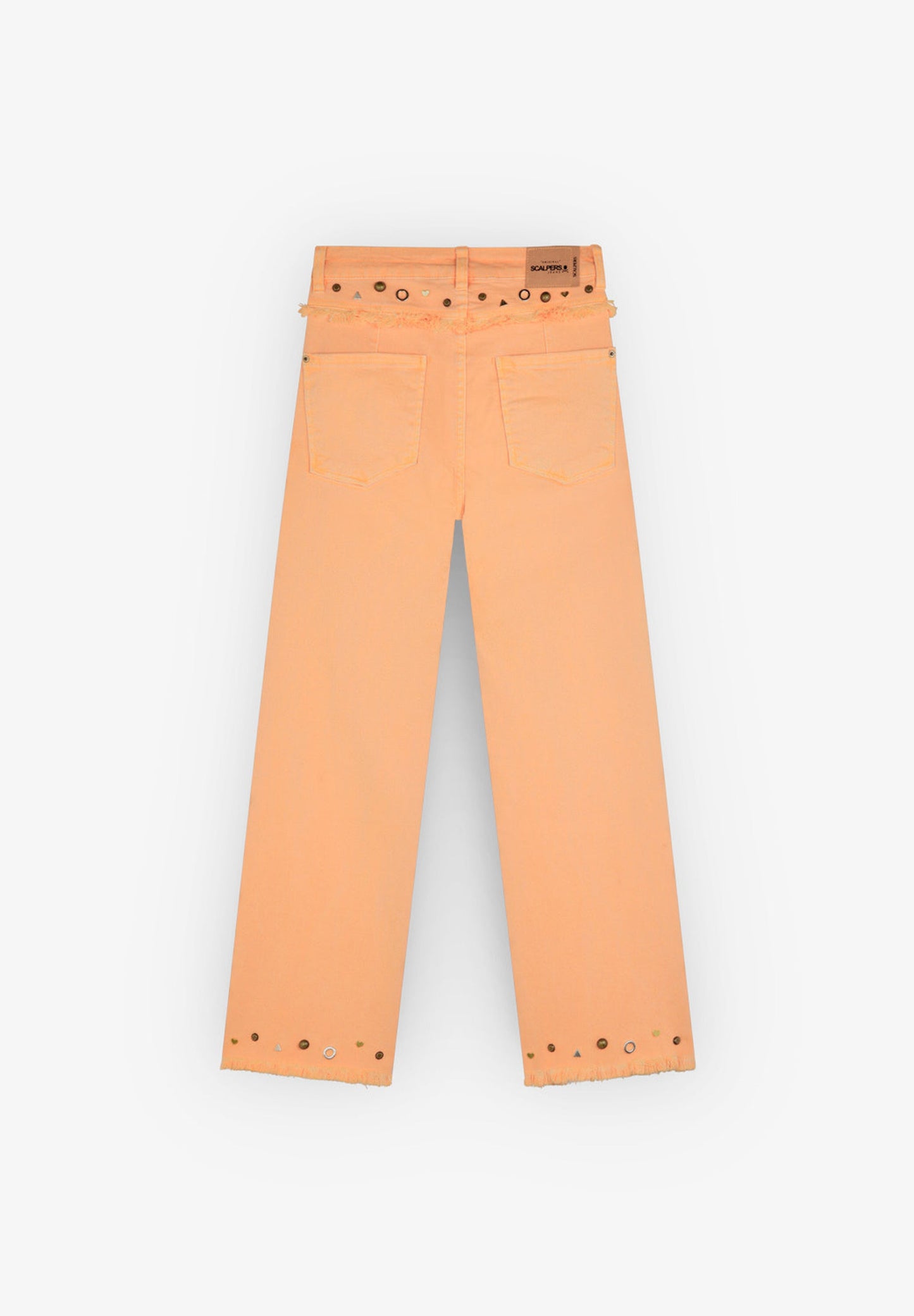 FLARED JEANS WITH STUDS ON THE HEMS