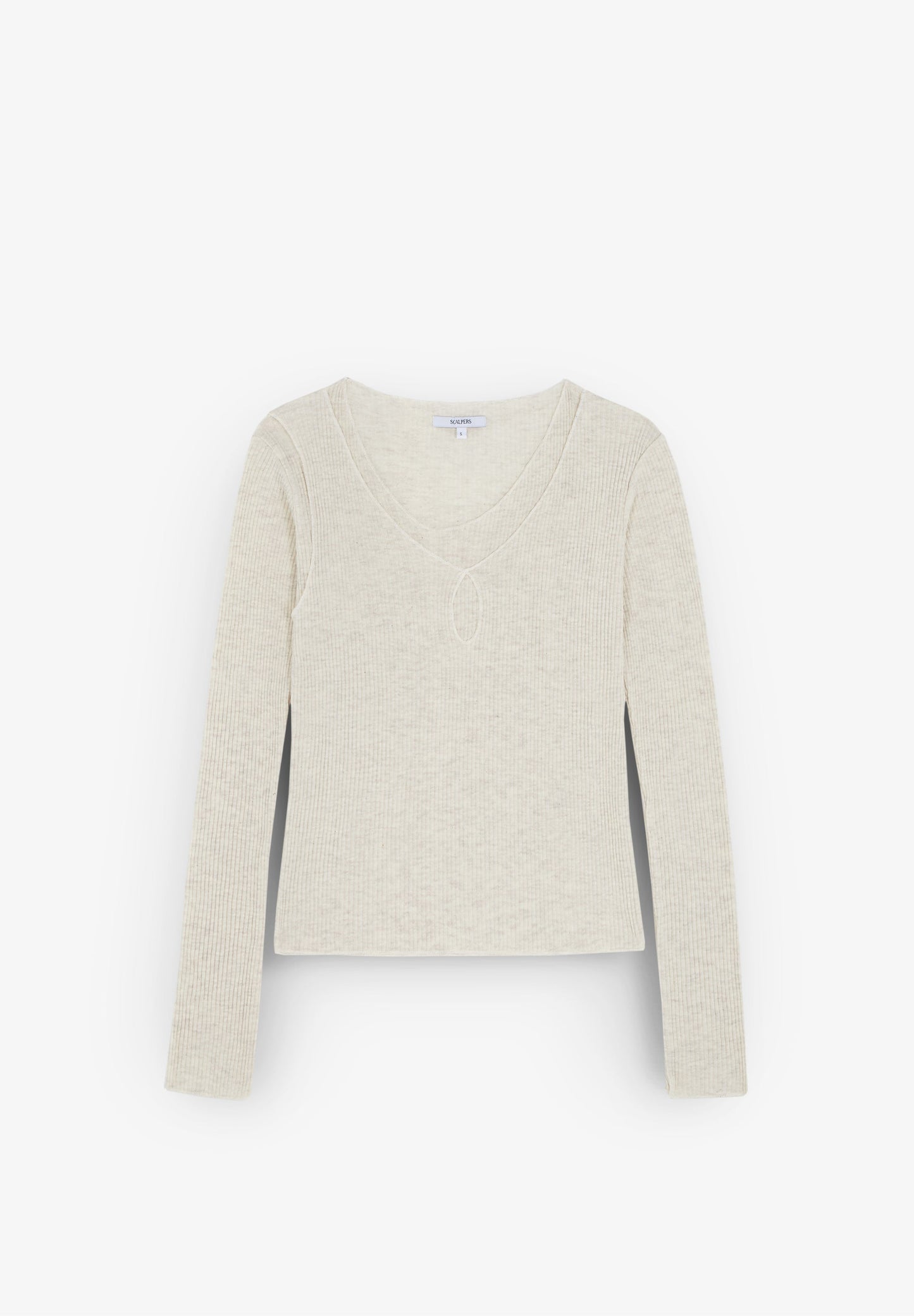 DOUBLE NECK RIBBED T-SHIRT