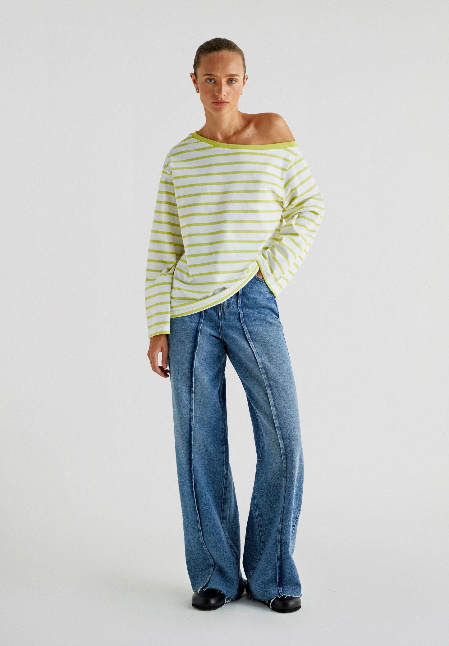 ASYMMETRIC STRIPED T-SHIRT