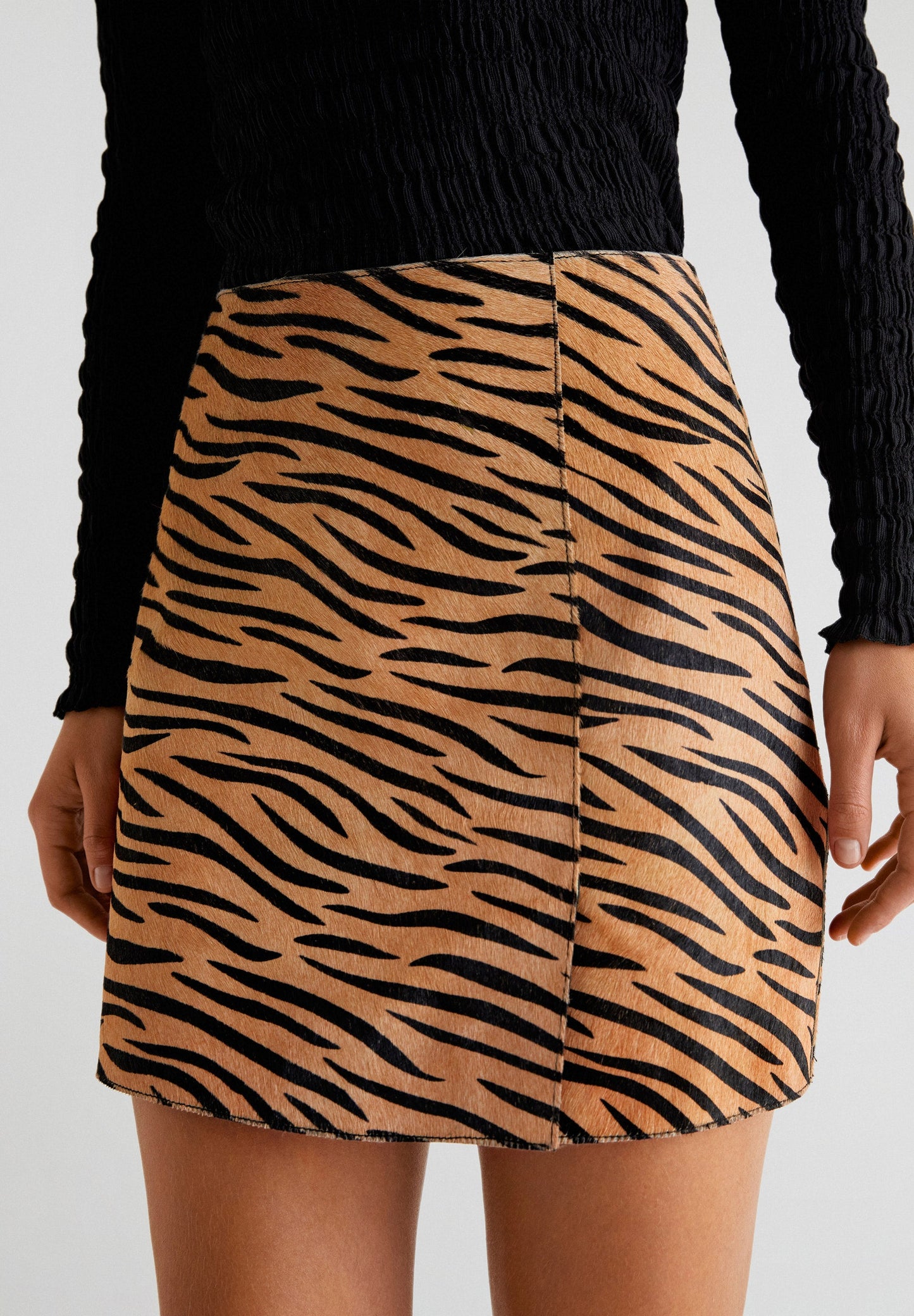 ZEBRA LEATHER SKIRT