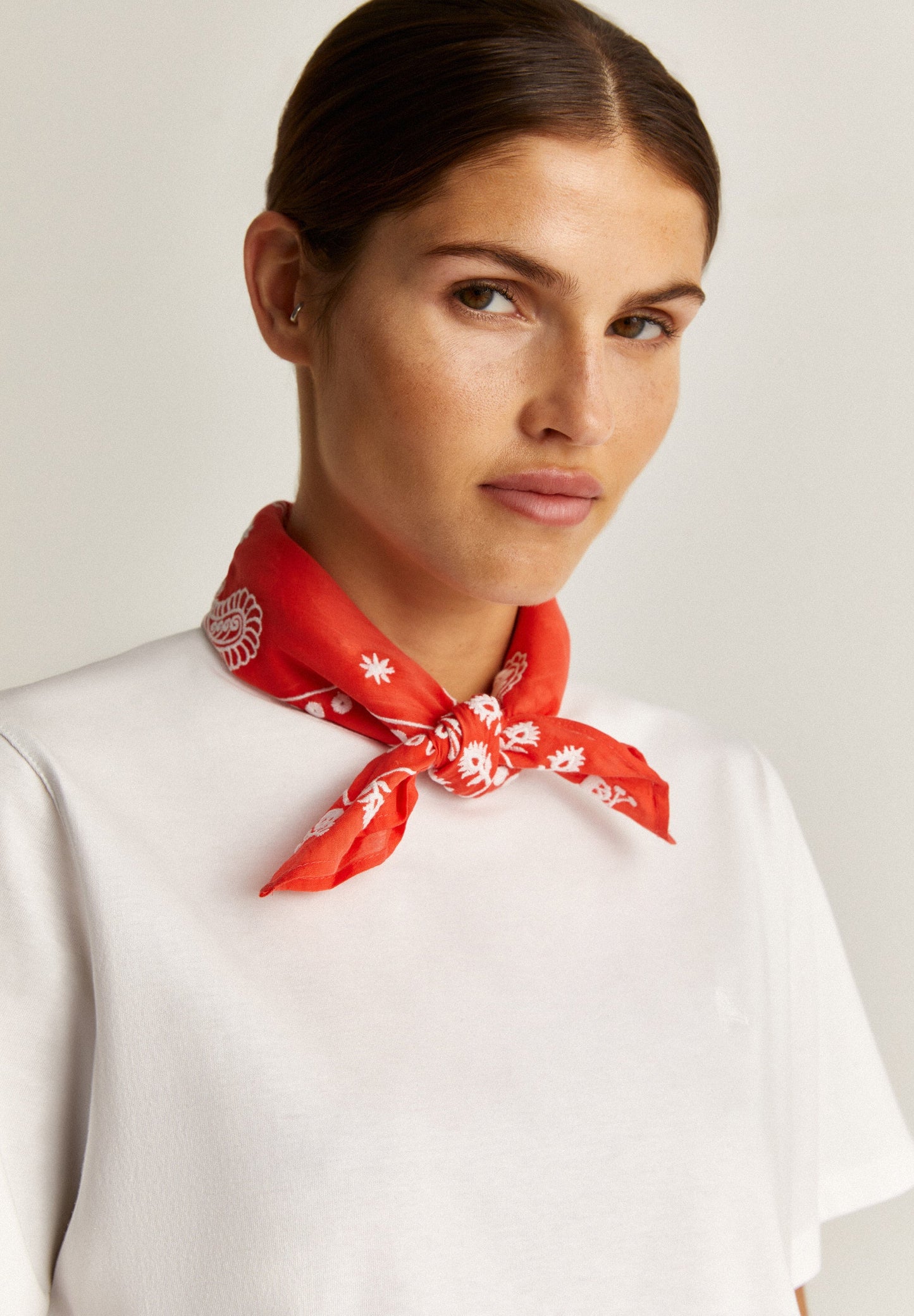 T-SHIRT WITH NECKERCHIEF DETAIL
