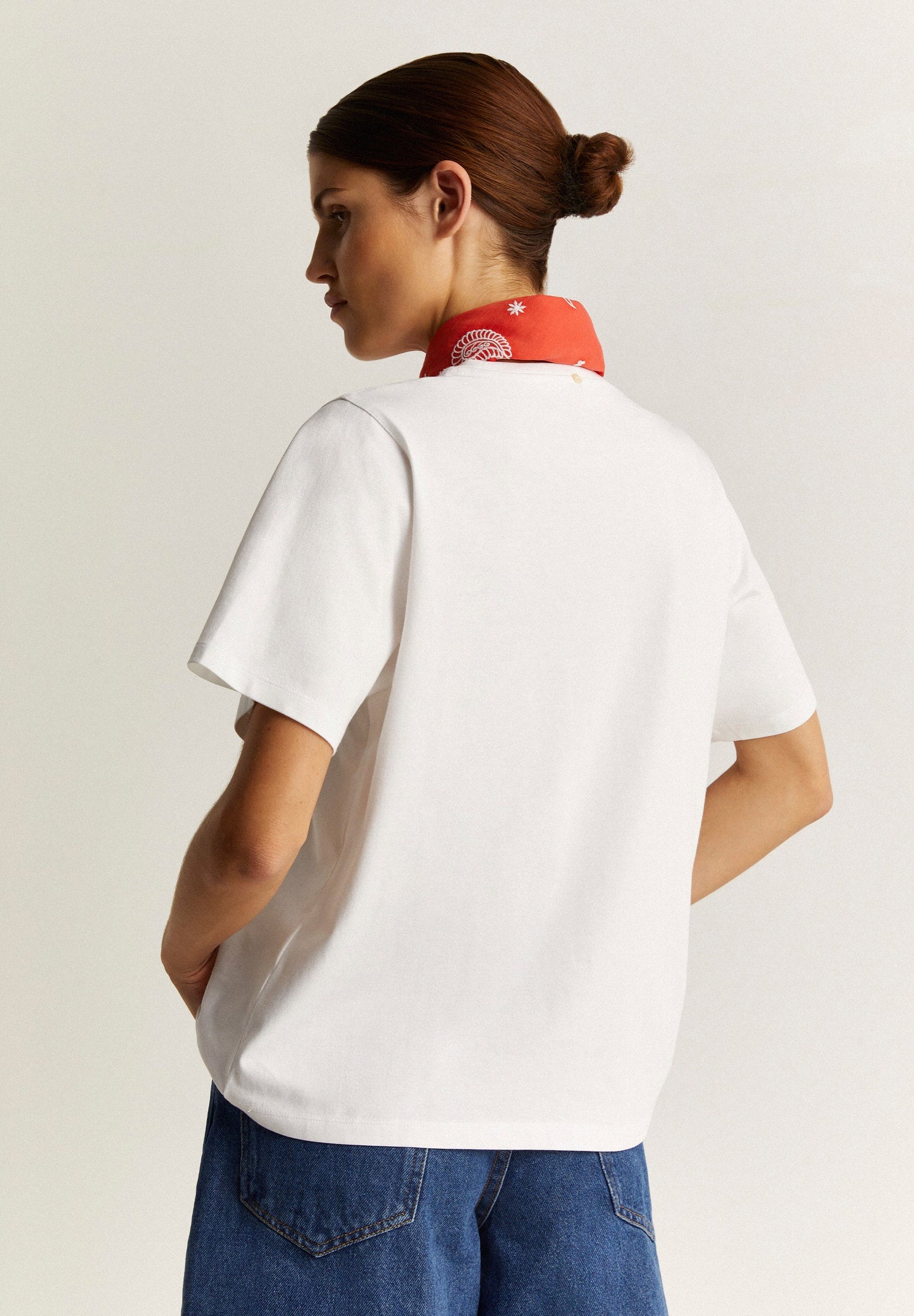 T-SHIRT WITH NECKERCHIEF DETAIL