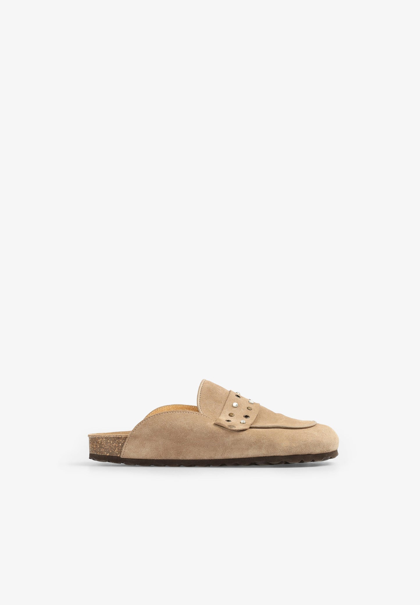 SPLIT SUEDE CLOGS WITH STUDS