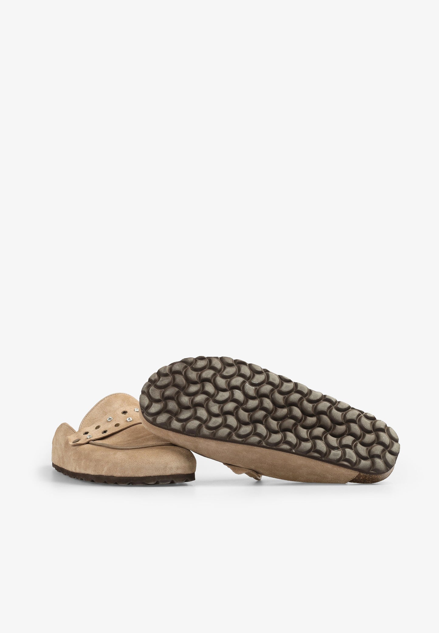 SPLIT SUEDE CLOGS WITH STUDS
