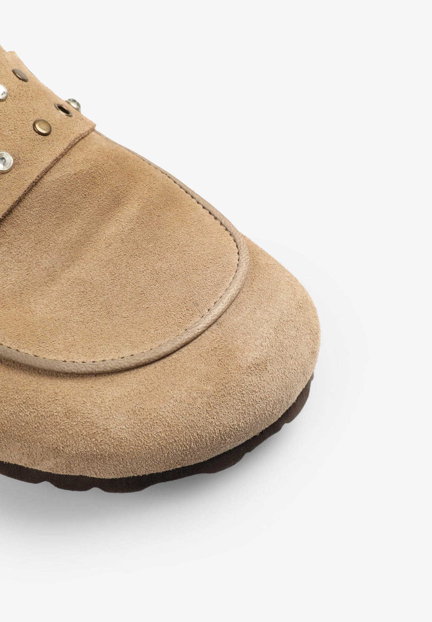 SPLIT SUEDE CLOGS WITH STUDS