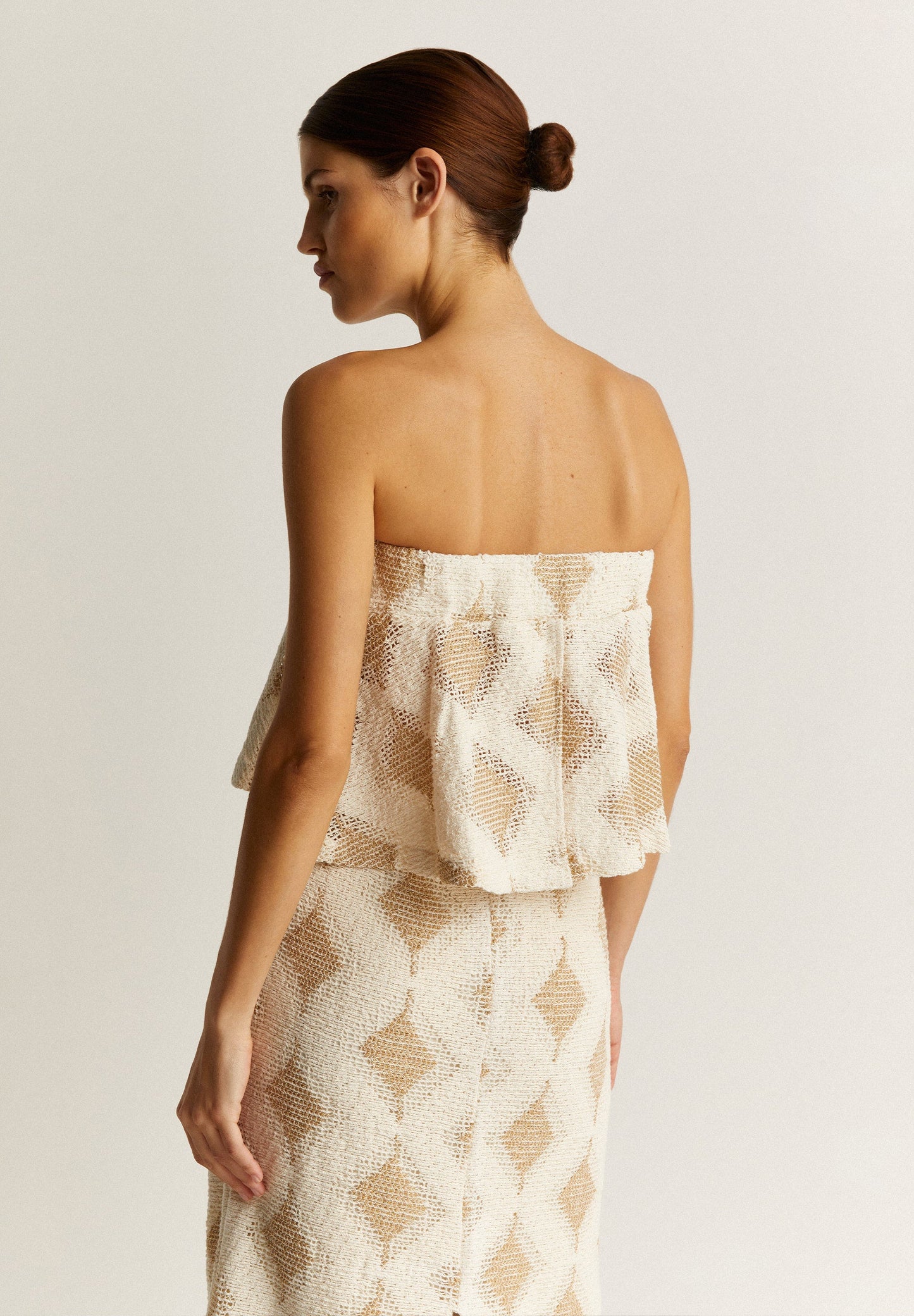 DIAMOND KNIT CROP TOP