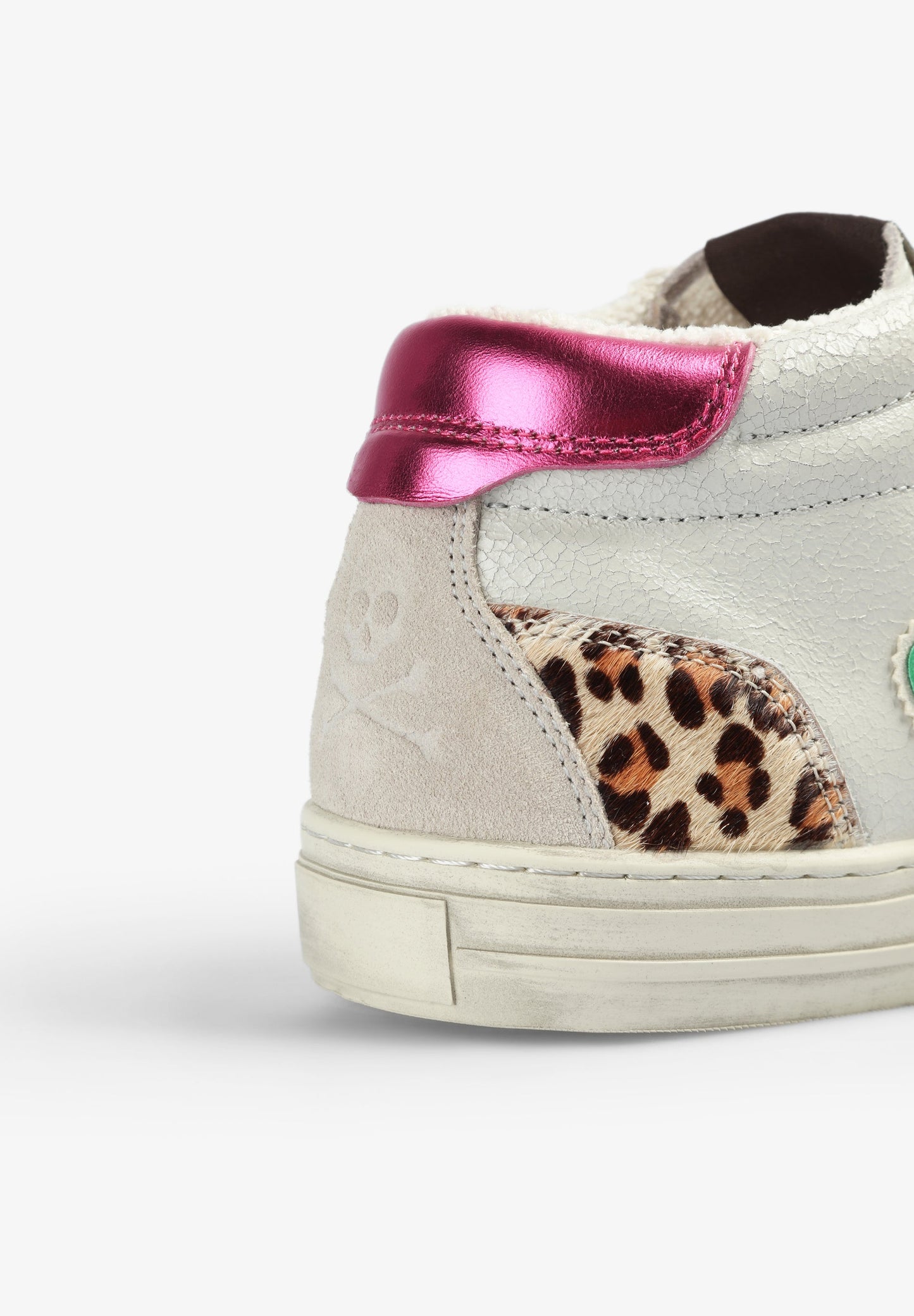 HIGH TOP SNEAKERS WITH METALLIC DETAILS