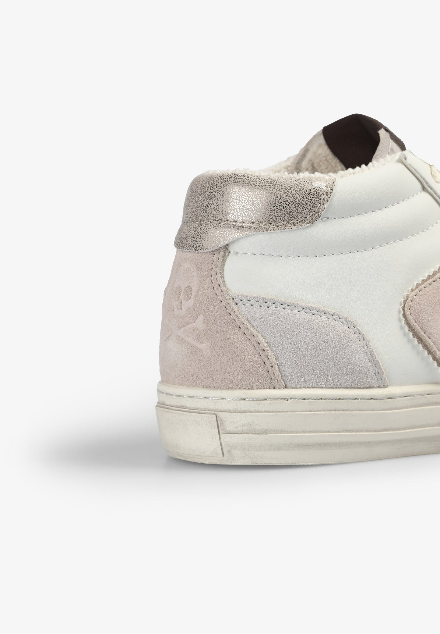 HIGH TOP SNEAKERS WITH SPLIT SUEDE DETAILS