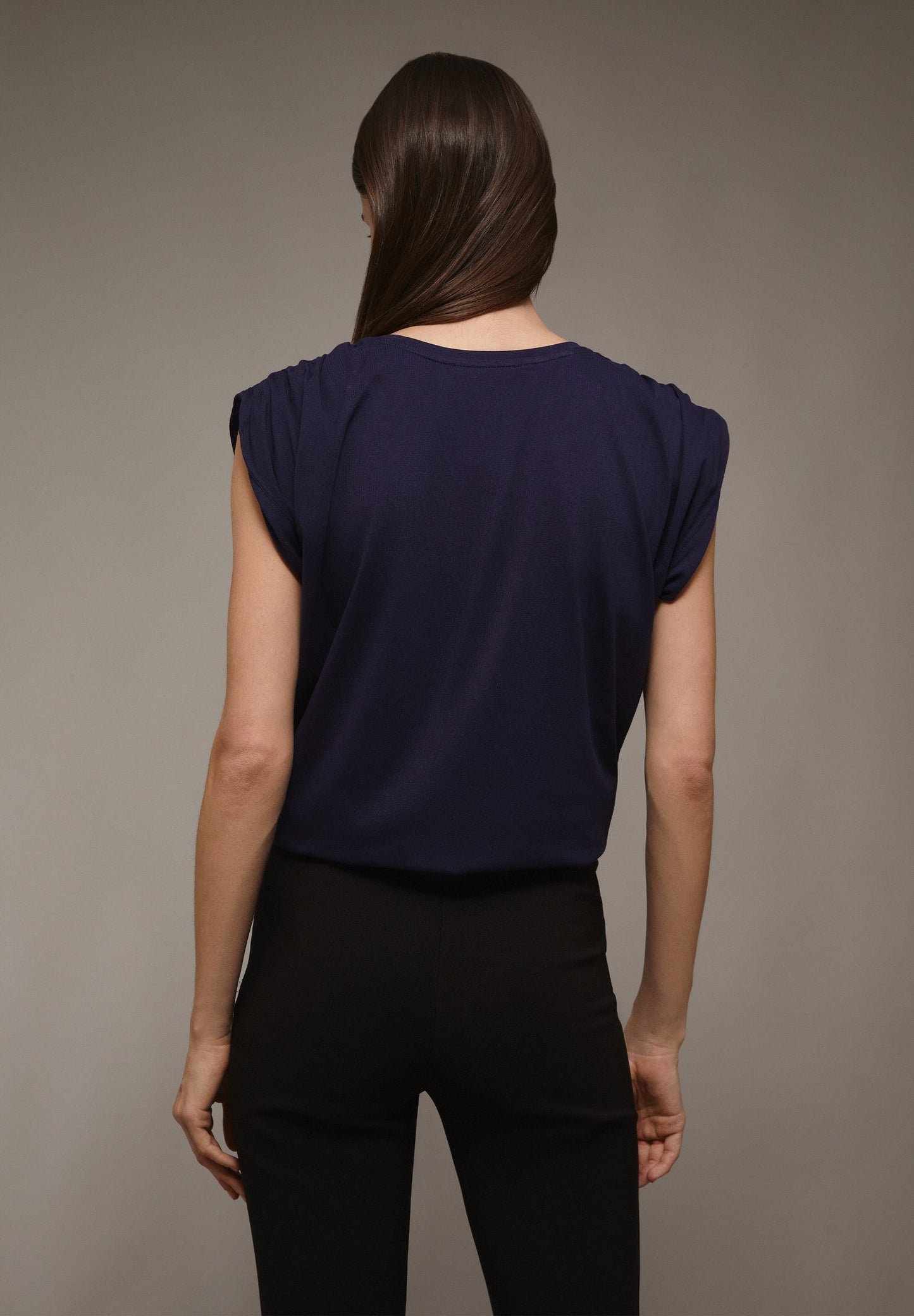 T-SHIRT WITH GATHERED SHOULDER DETAIL