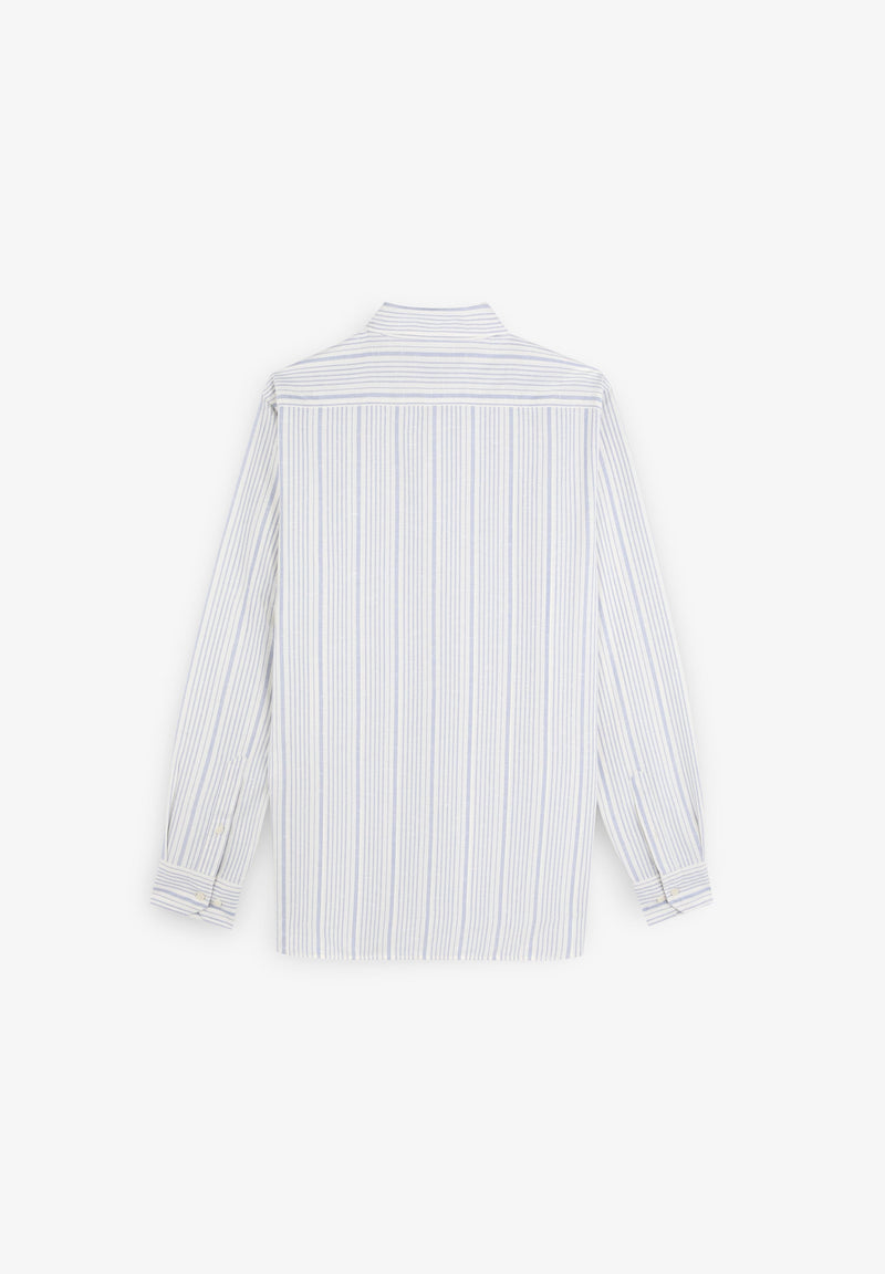 STRIPED SHIRT WITH SKULL AND PLACKET