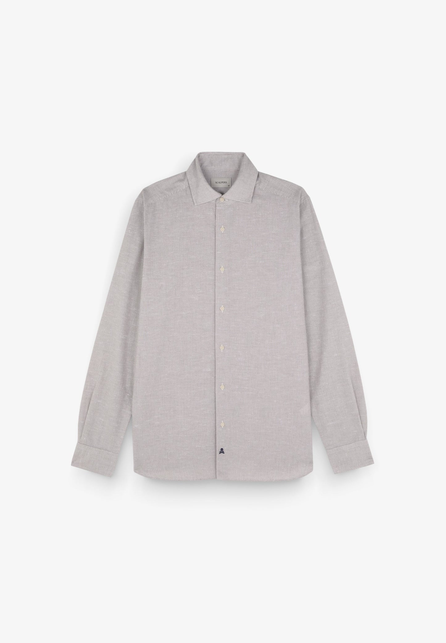 STRIPED SHIRT WITH SKULL AND FLAP