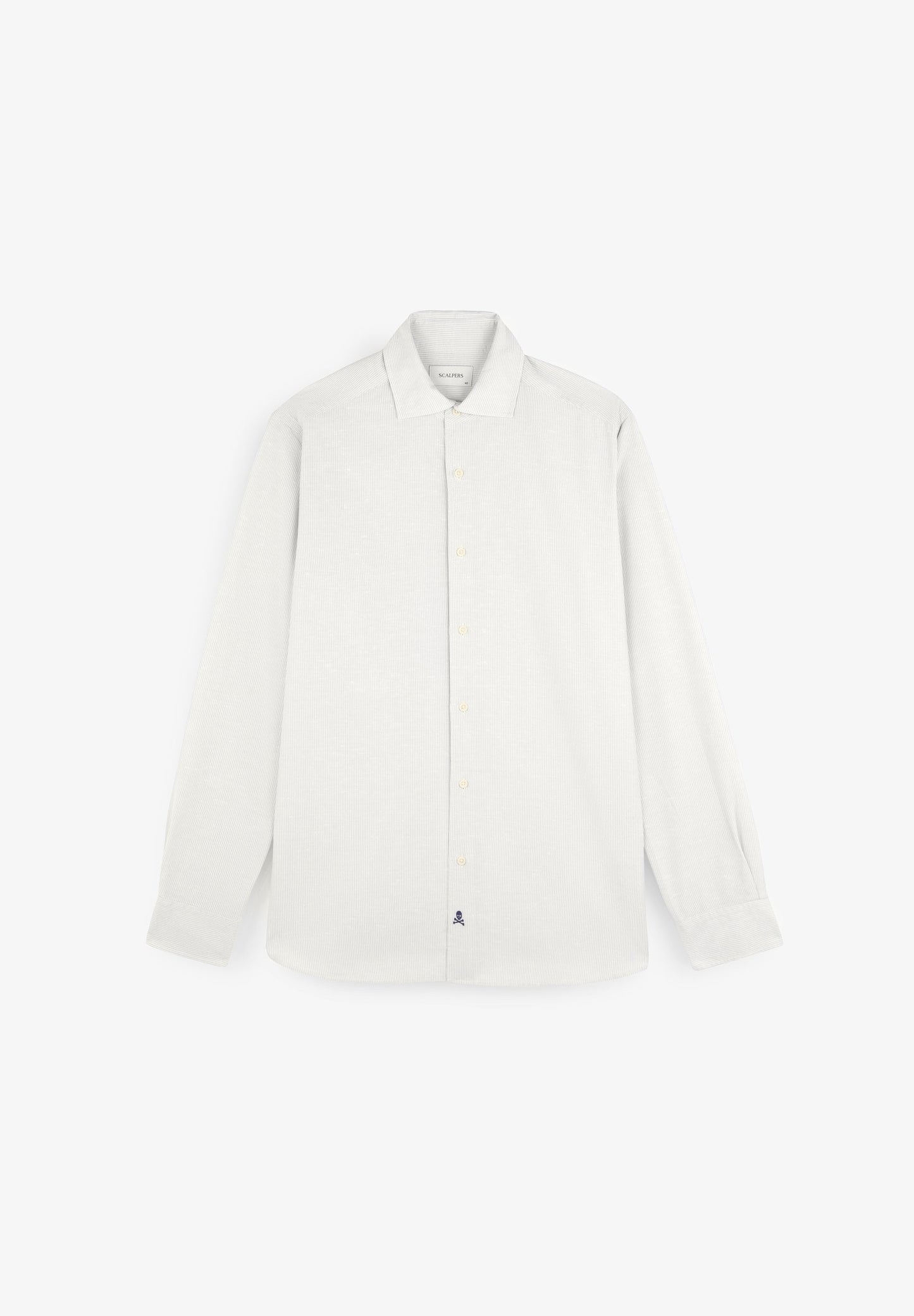 STRIPED SHIRT WITH SKULL AND PLACKET