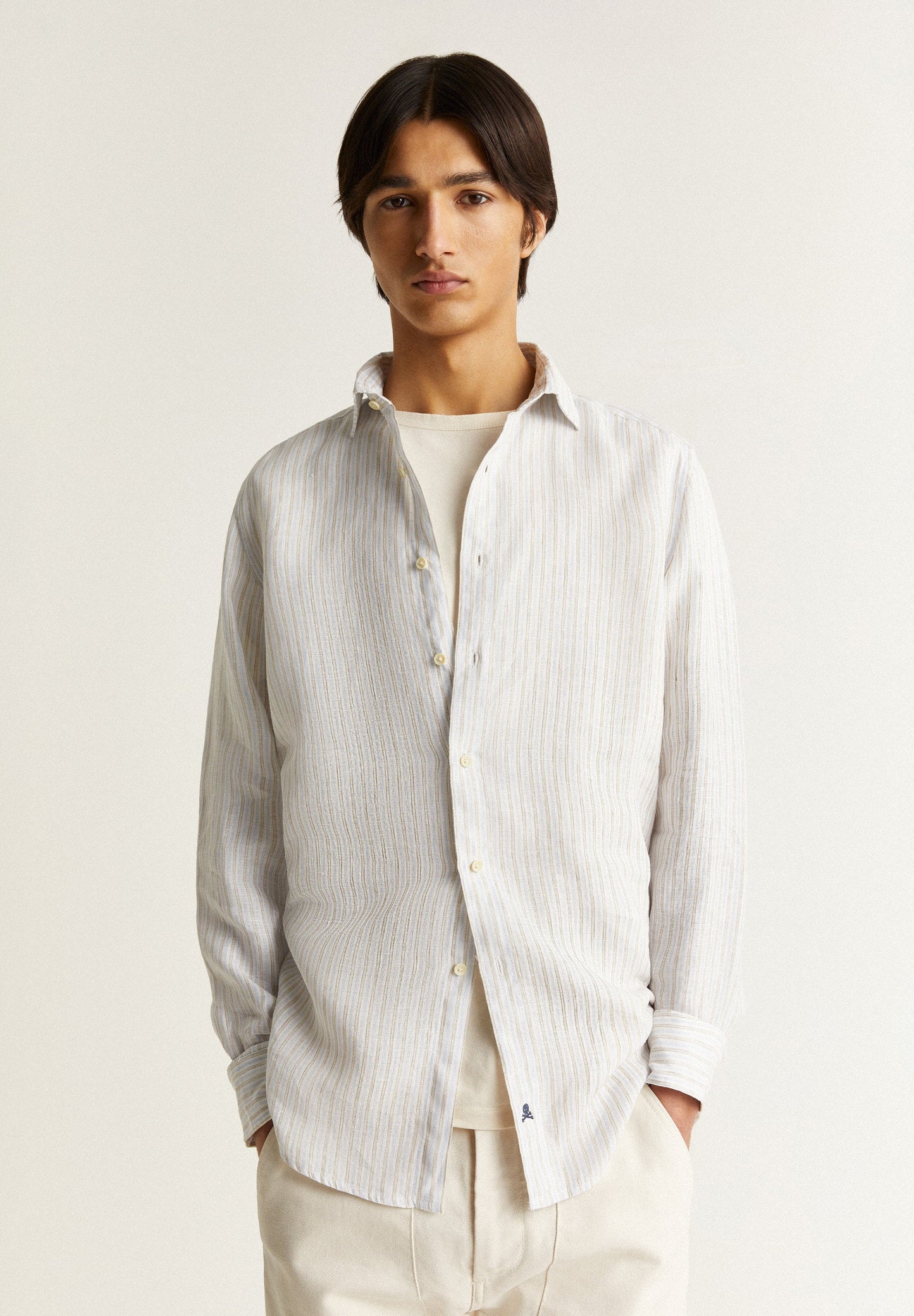 PREMIUM STRIPED LINEN SLIM-FIT SHIRT