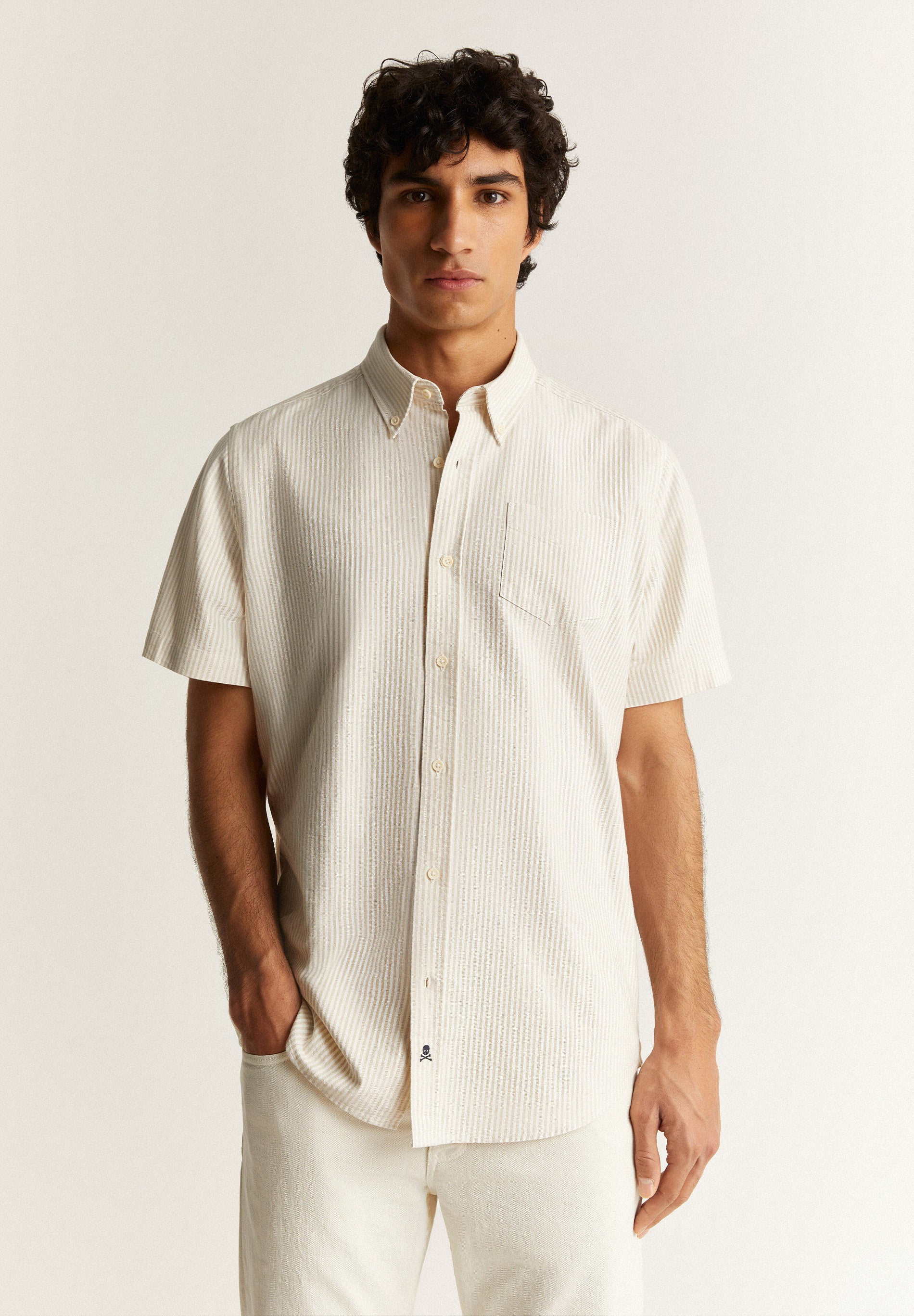 SHORT SLEEVE OXFORD STRIPED SHIRT