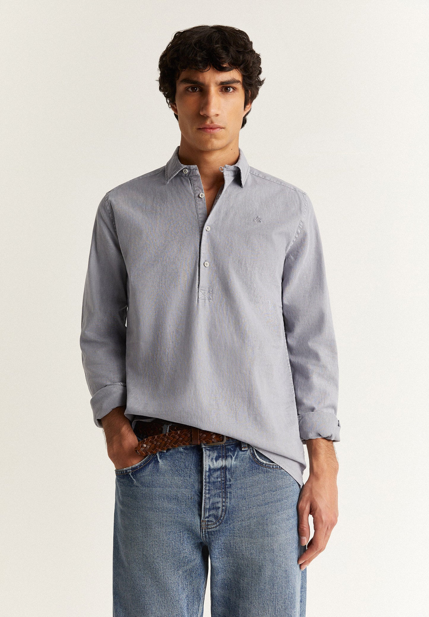 POLO SHIRT WITH EMBROIDERED SKULL