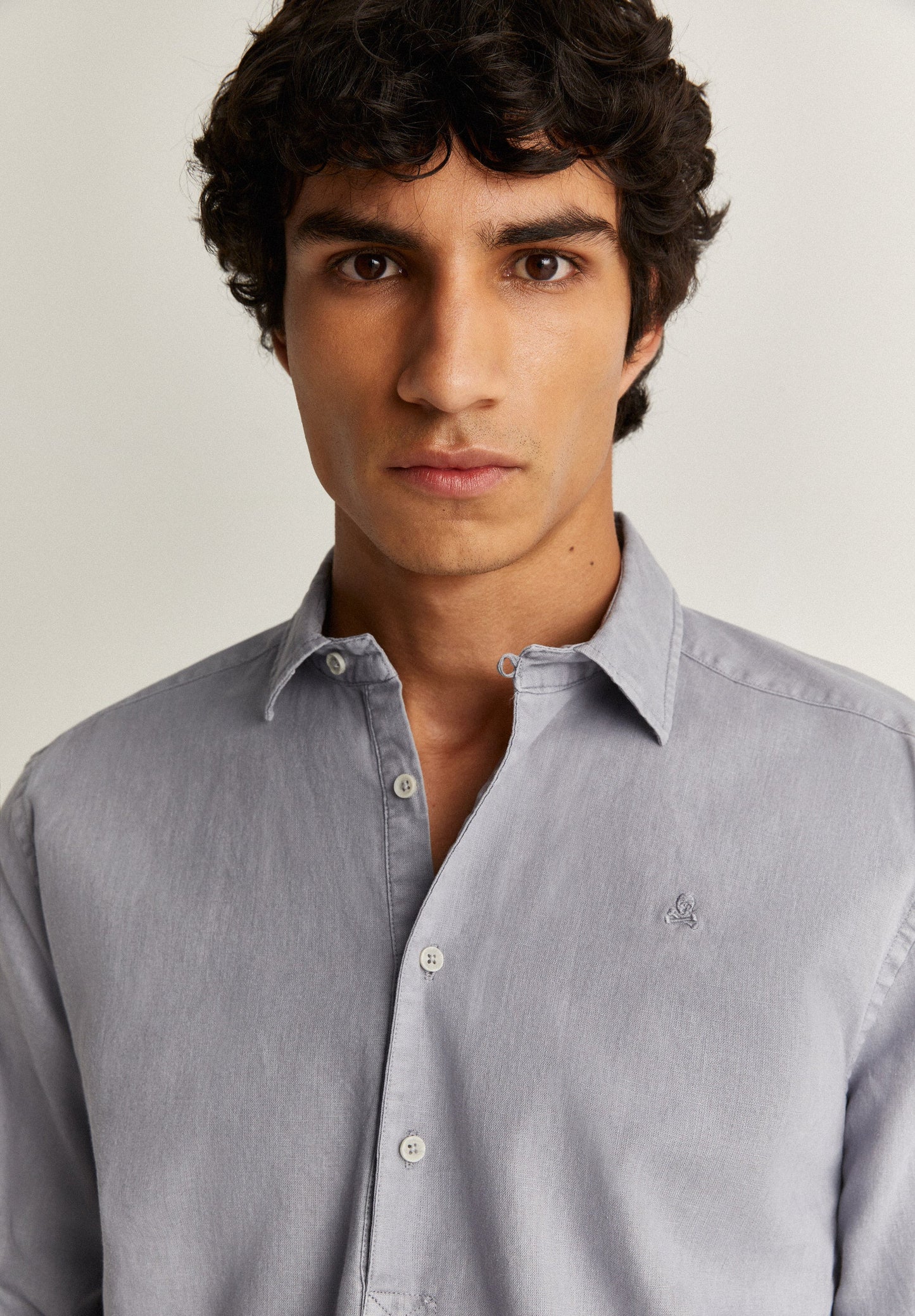 POLO SHIRT WITH EMBROIDERED SKULL