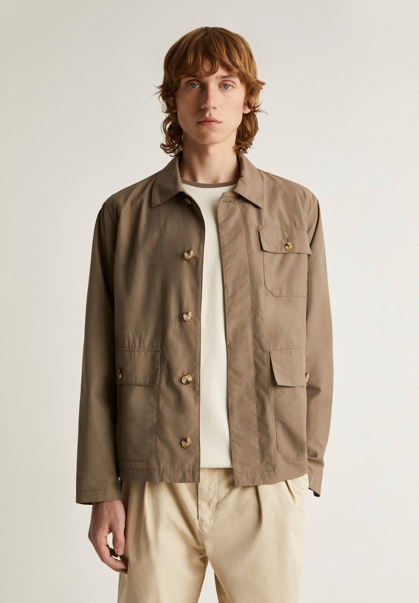 OVERSHIRT WITH CORDUROY COLLAR DETAIL