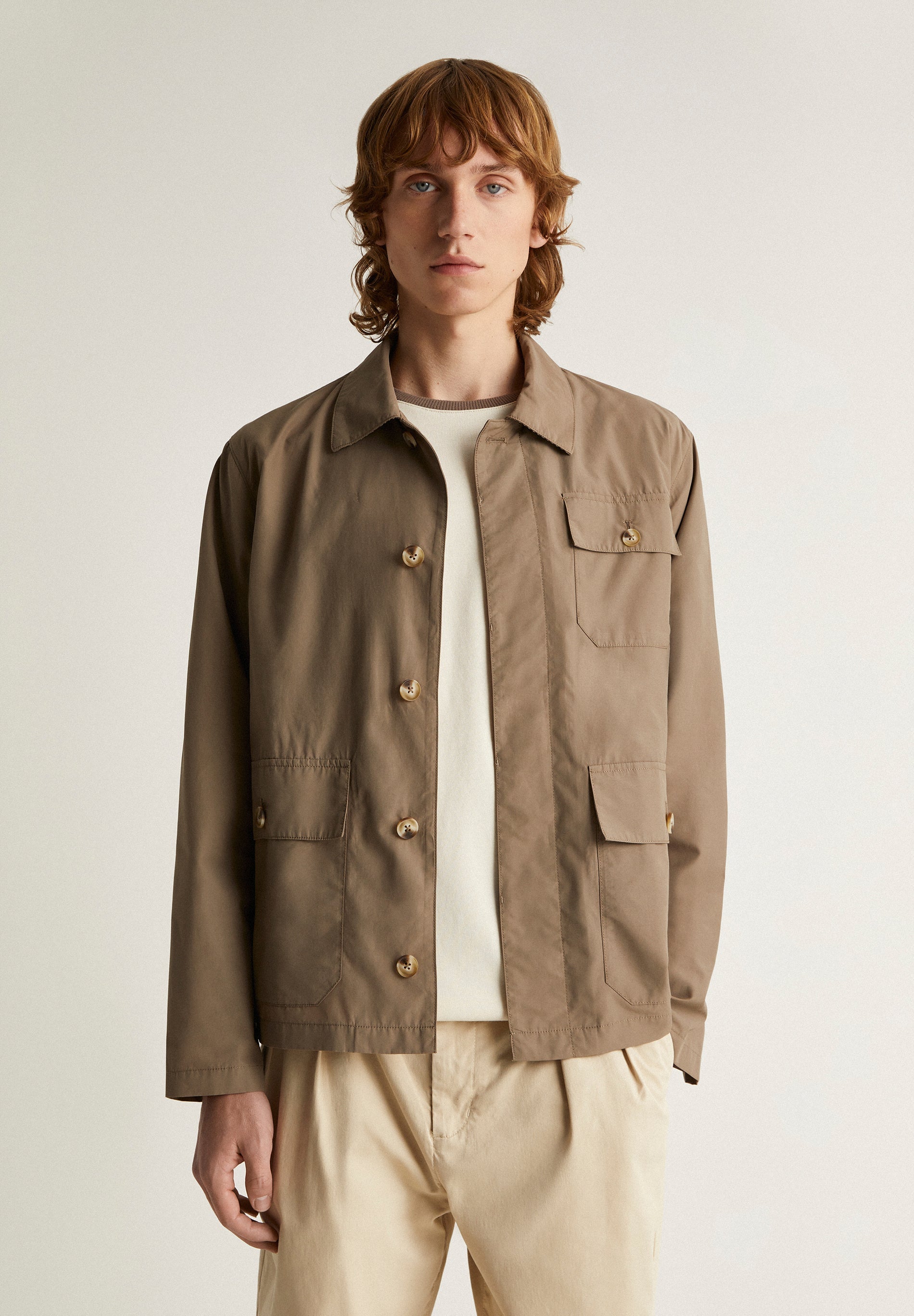 OVERSHIRT WITH CORDUROY COLLAR DETAIL