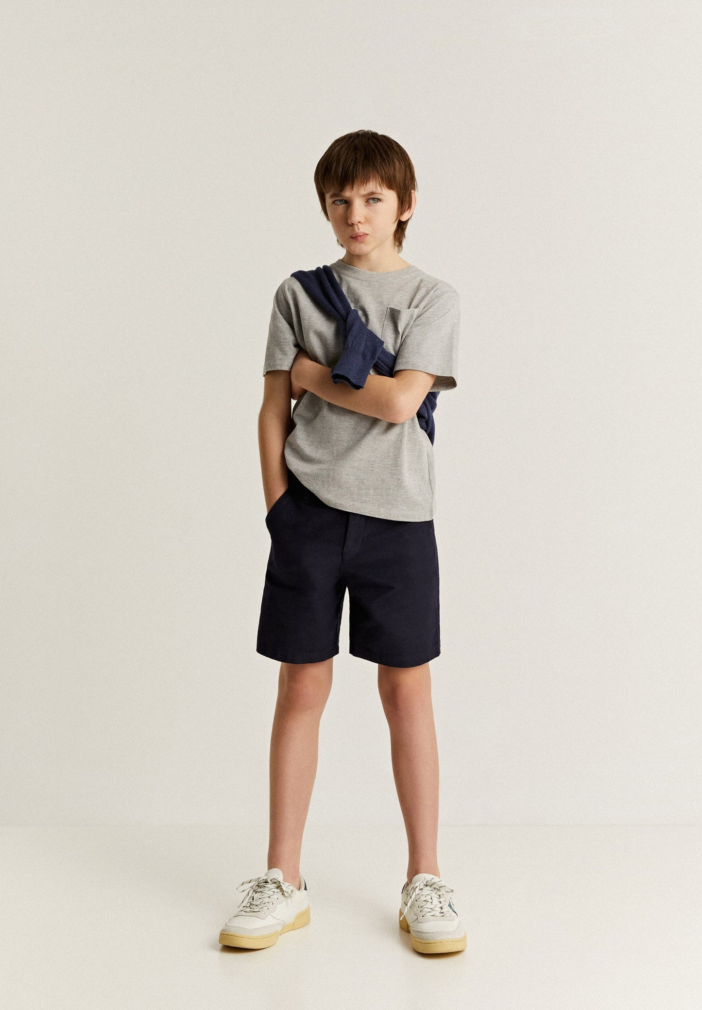 COTTON LINEN BERMUDA SHORTS