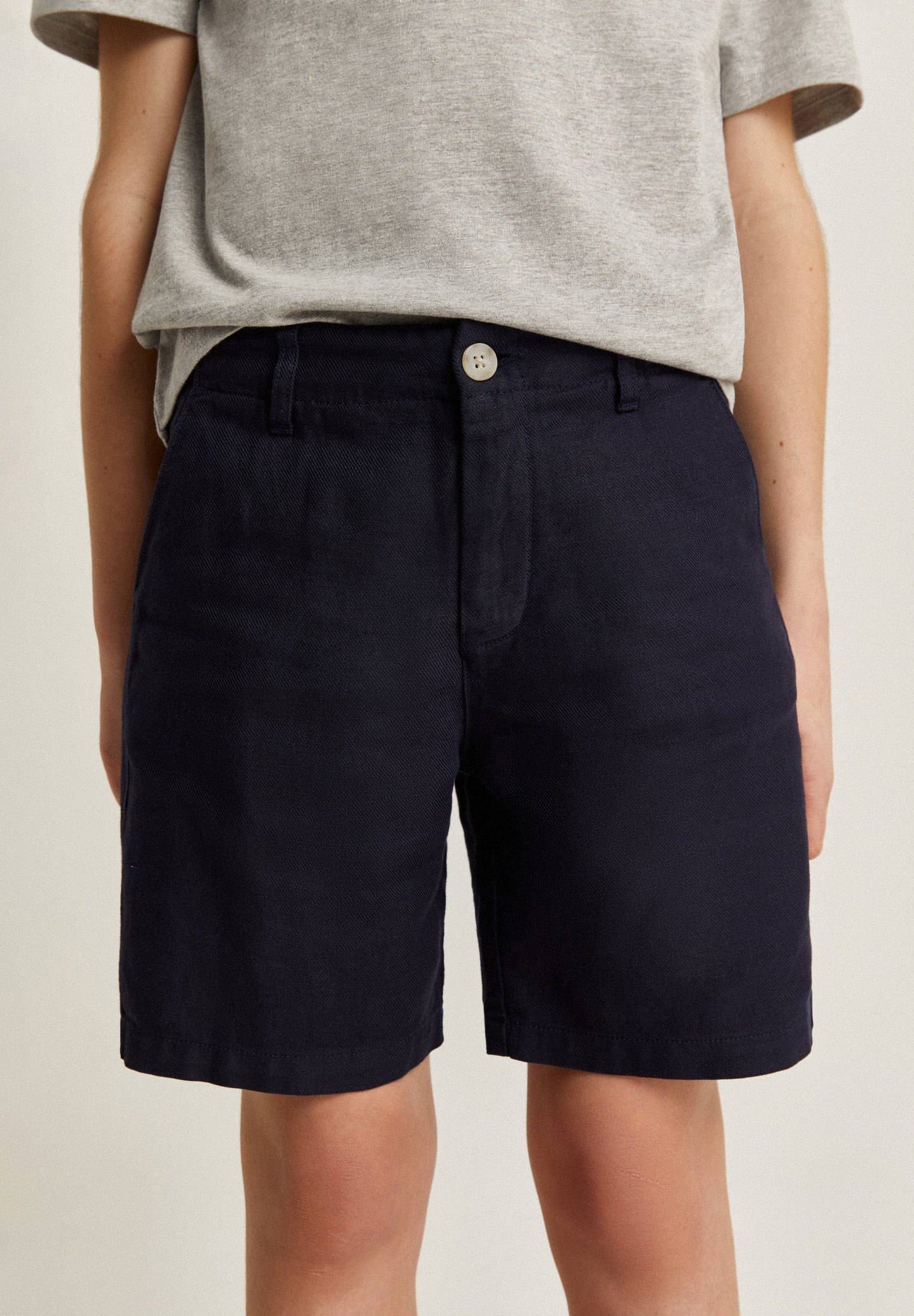 COTTON LINEN BERMUDA SHORTS