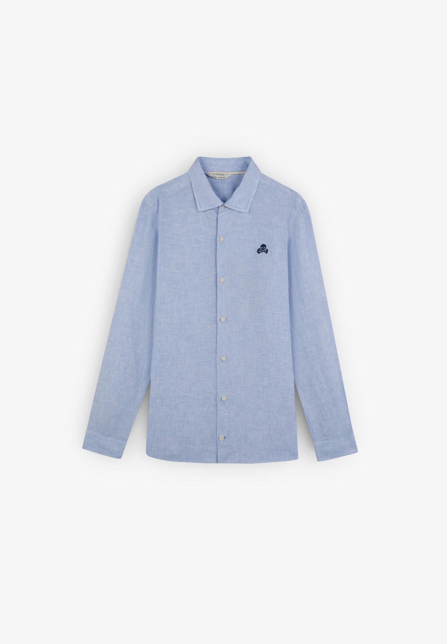 LINEN SHIRT WITH CUTAWAY COLLAR