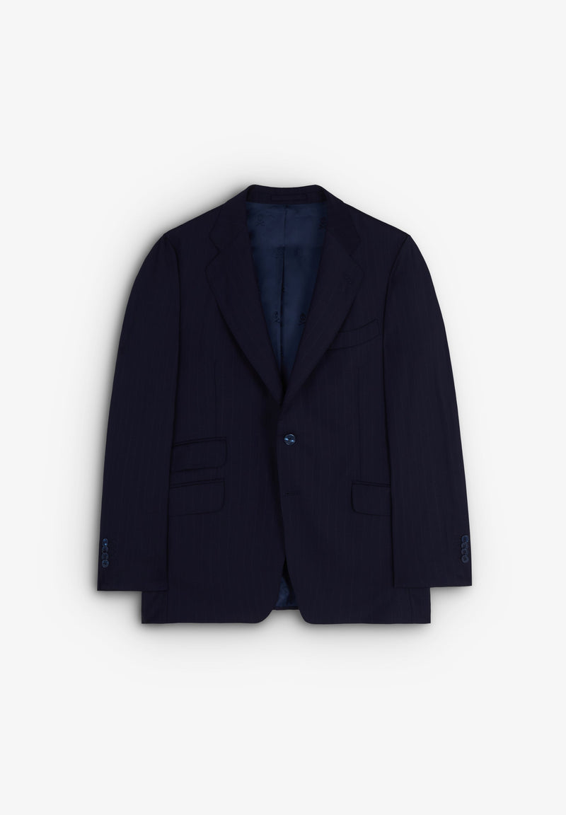 STRIPED NAVY BLUE WOOL SUIT