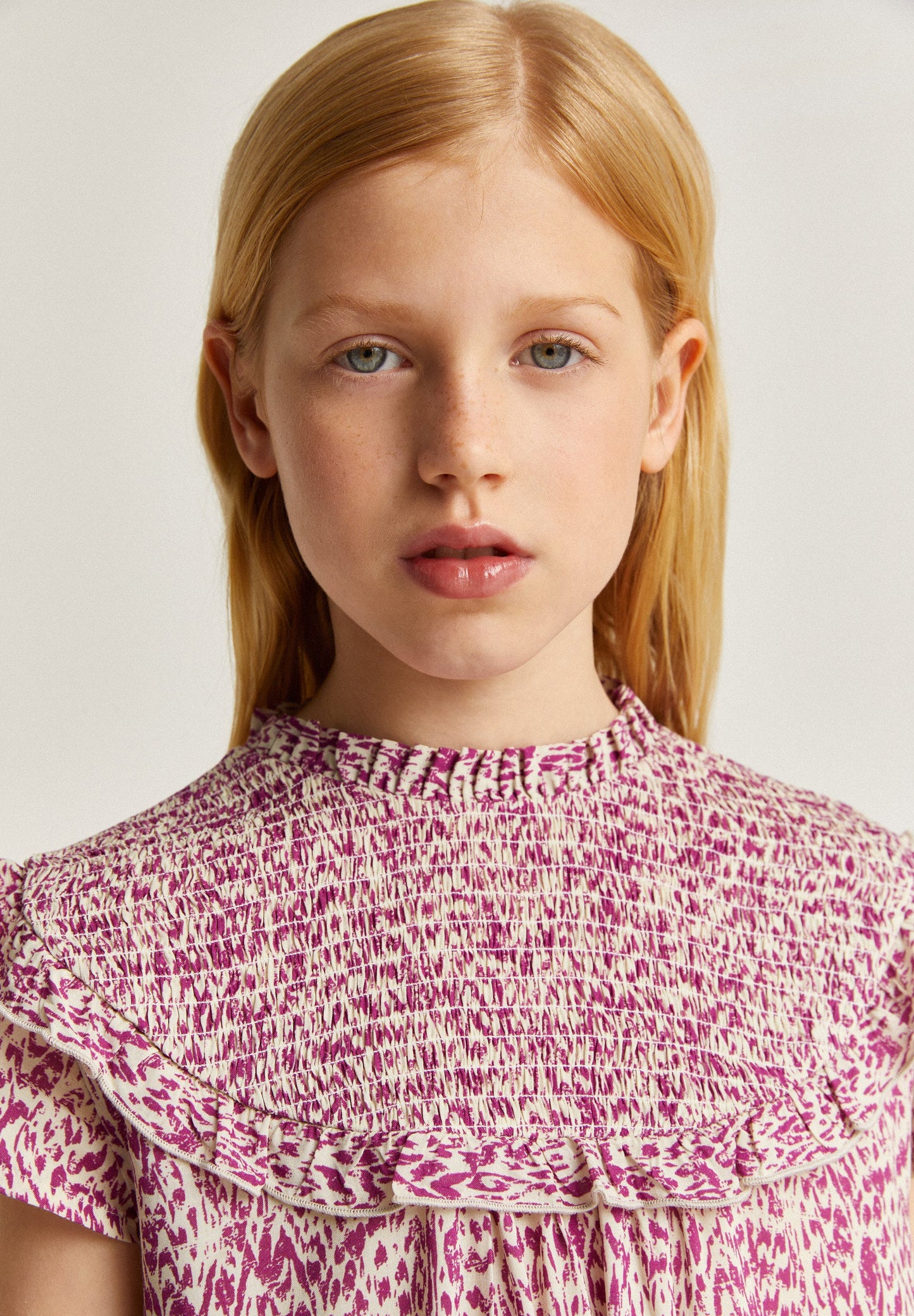 DRESS WITH SMOCKED YOKE