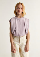T-SHIRT WITH PLEAT DETAIL