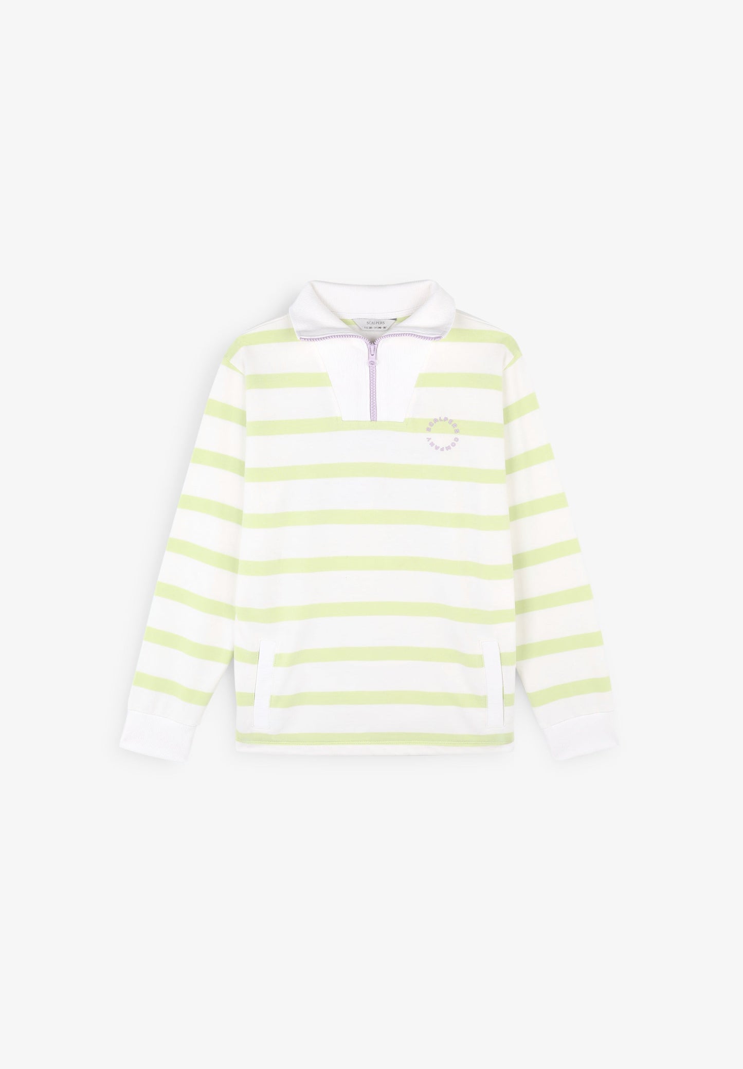 SWEATSHIRT WITH STRIPES AND ZIP DETAIL