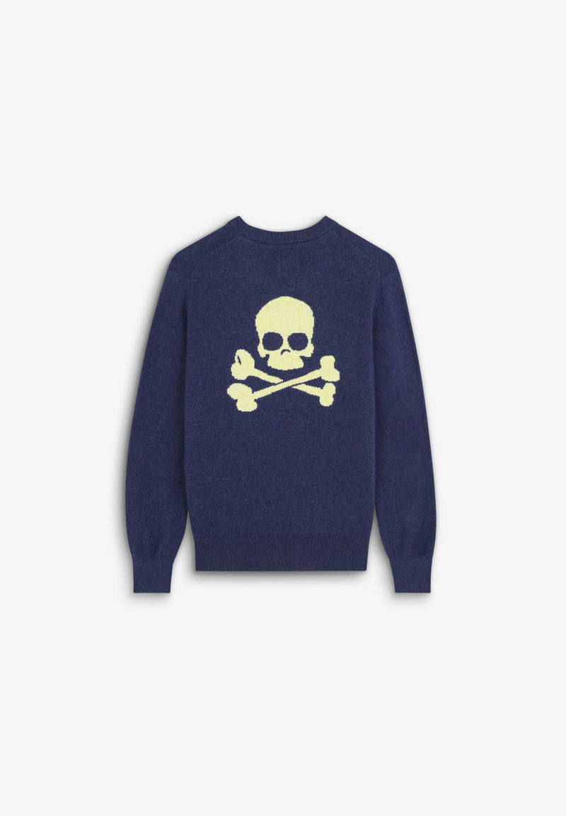 SWEATER WITH CONTRAST SKULL ON THE BACK