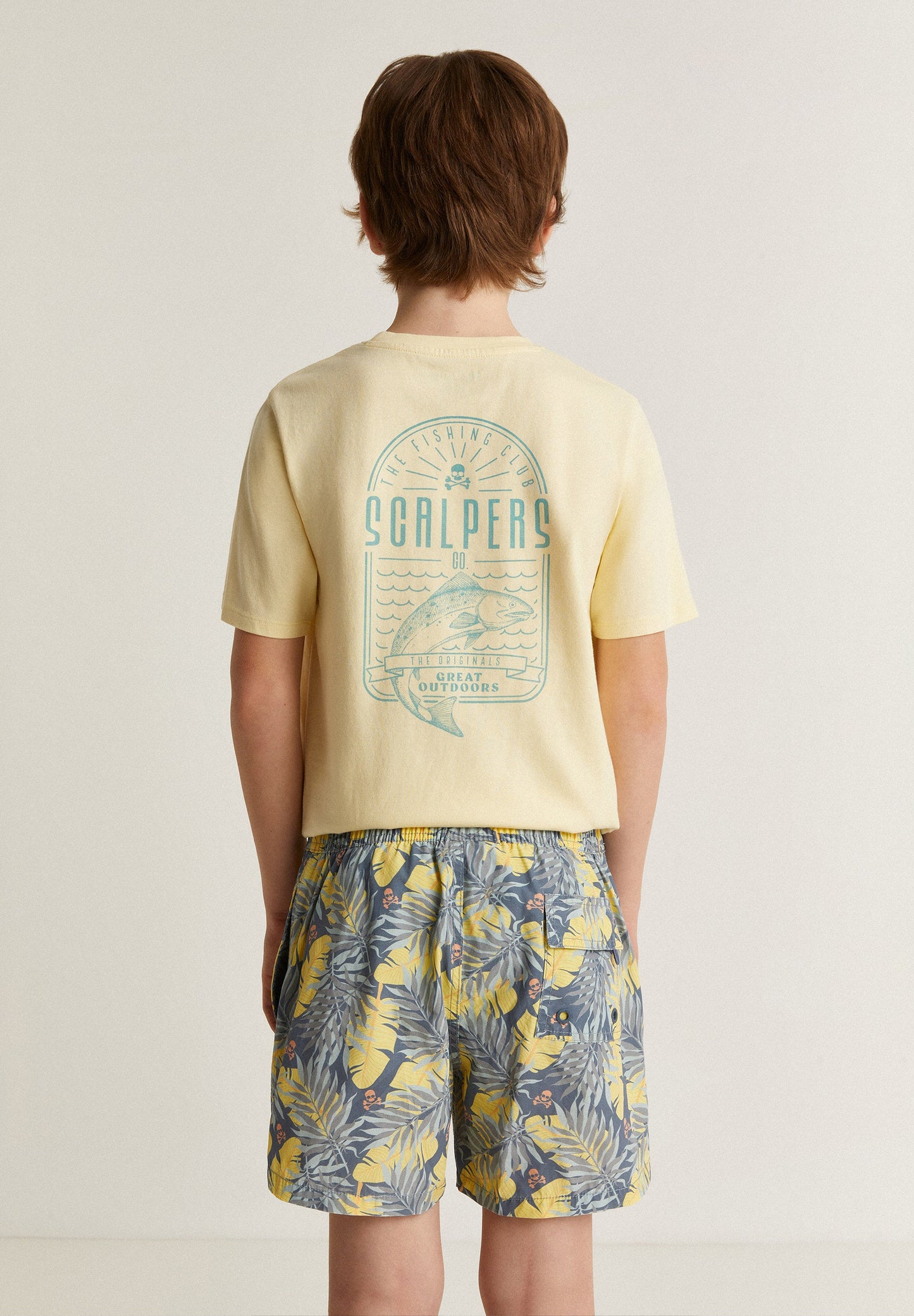 TROPICAL SWIMMING TRUNKS WITH SKULLS