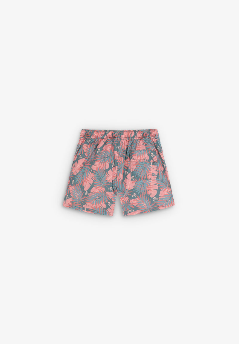 TROPICAL SWIMMING TRUNKS WITH SKULLS