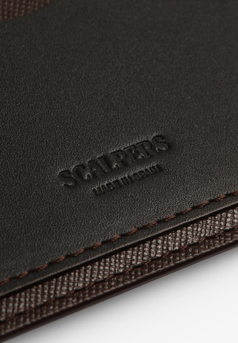 LEATHER CARD HOLDER WITH CONTRAST DETAIL