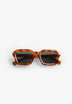 SQUARE TORTOISESHELL EFFECT ACETATE SUNGLASSES