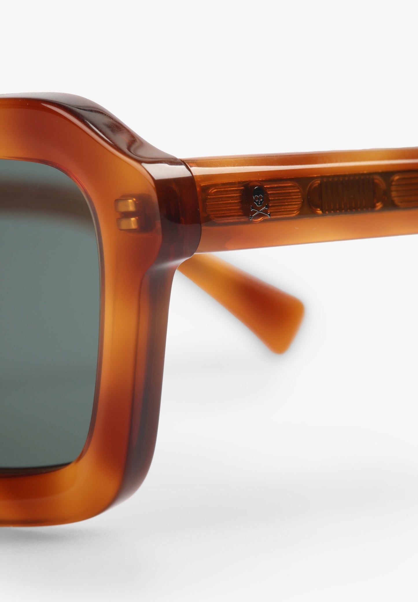 SQUARE TORTOISESHELL EFFECT ACETATE SUNGLASSES